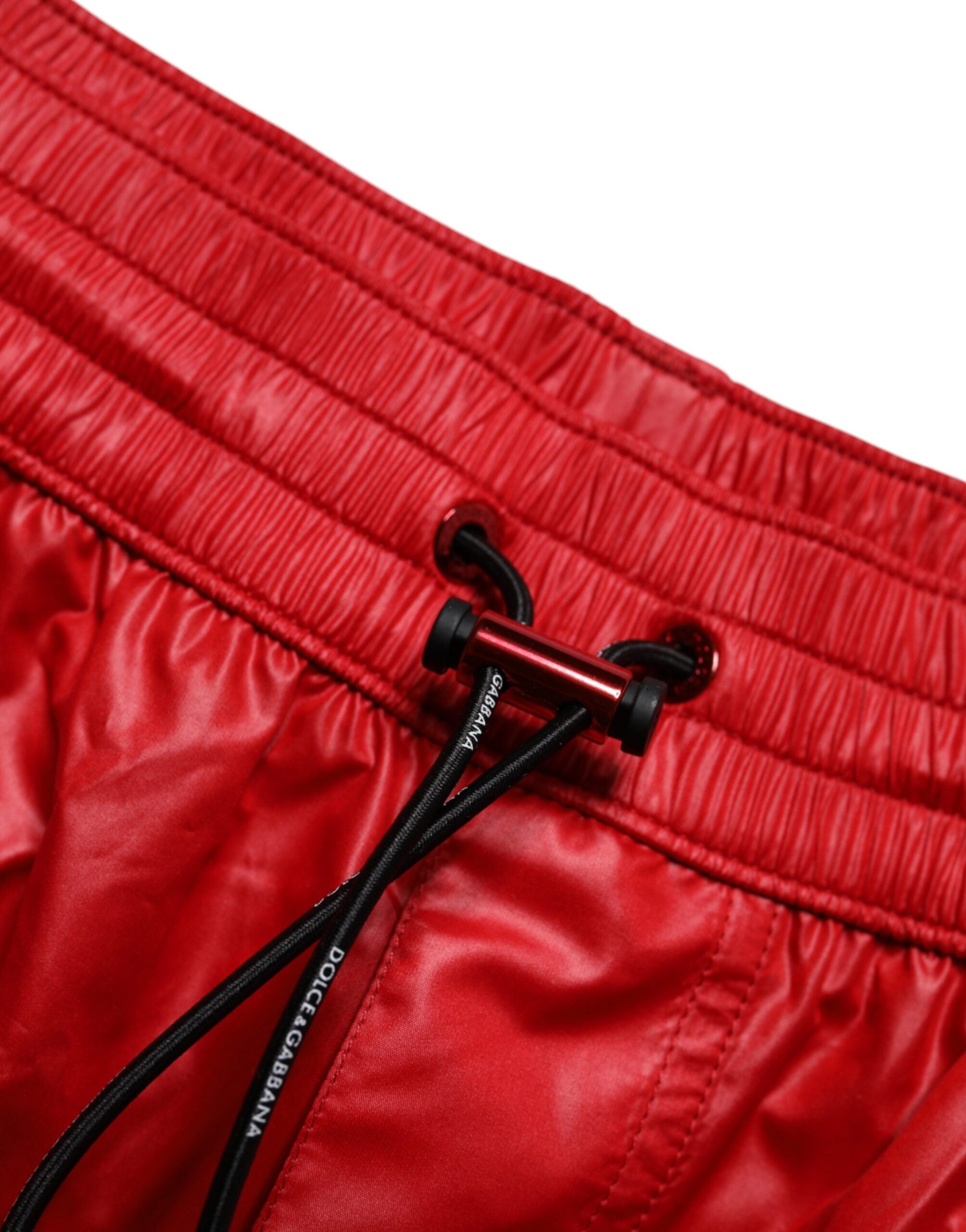 Dolce & Gabbana Red Polyester Beachwear Shorts 2Pc Men's Swimwear