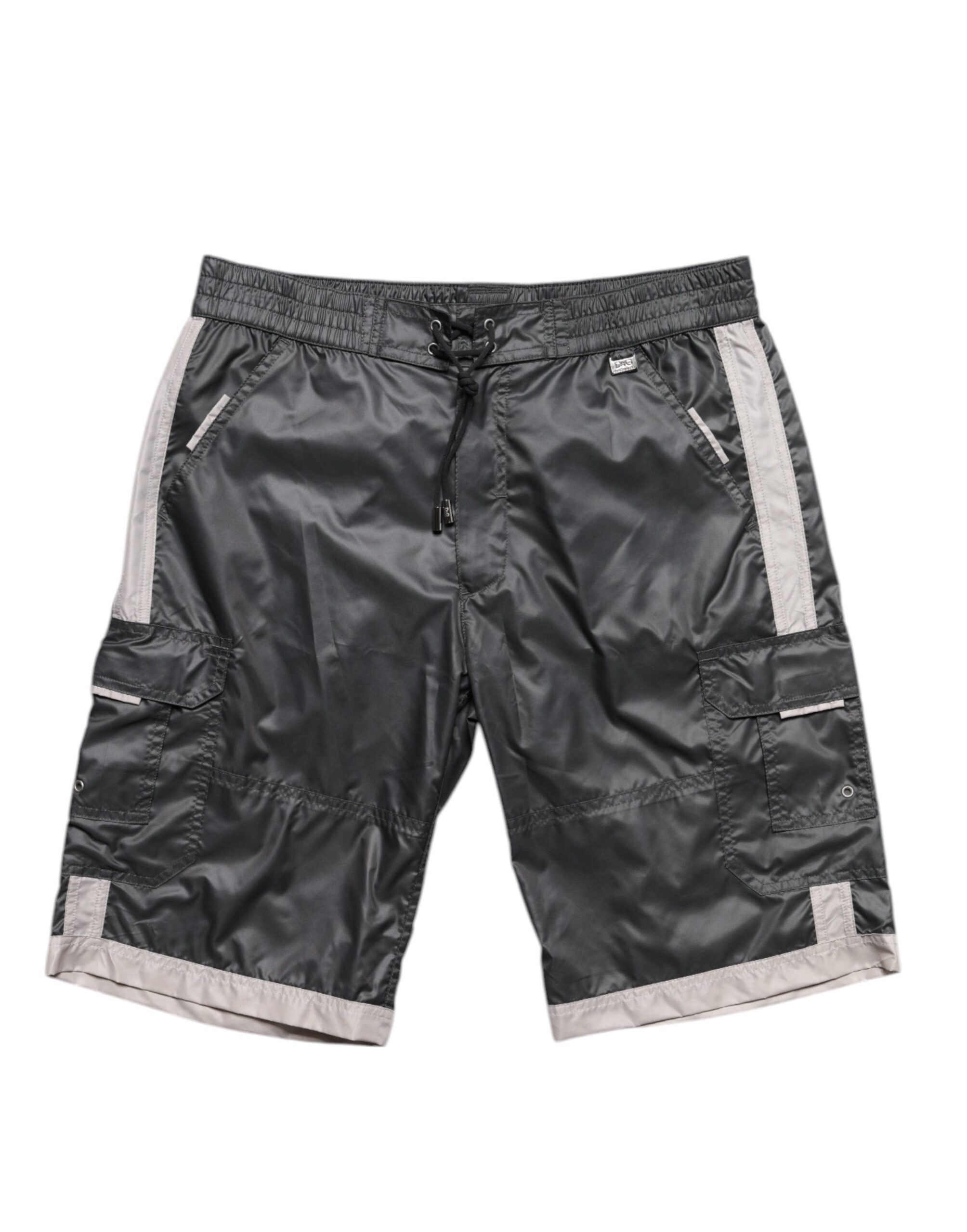 Dolce & Gabbana Gray Polyester Beachwear Swim Shorts Men's Swimwear