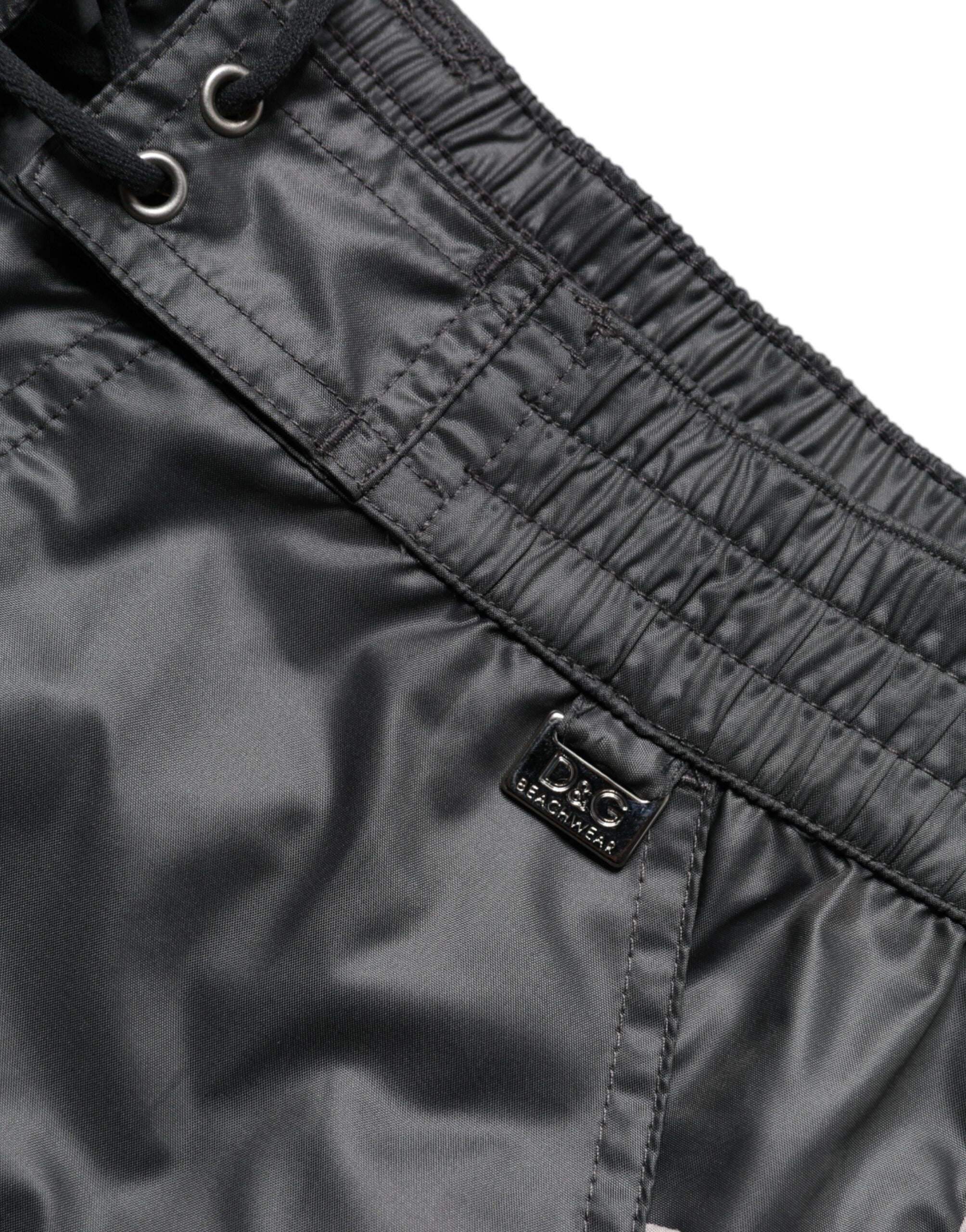 Dolce & Gabbana Gray Polyester Beachwear Swim Shorts Men's Swimwear