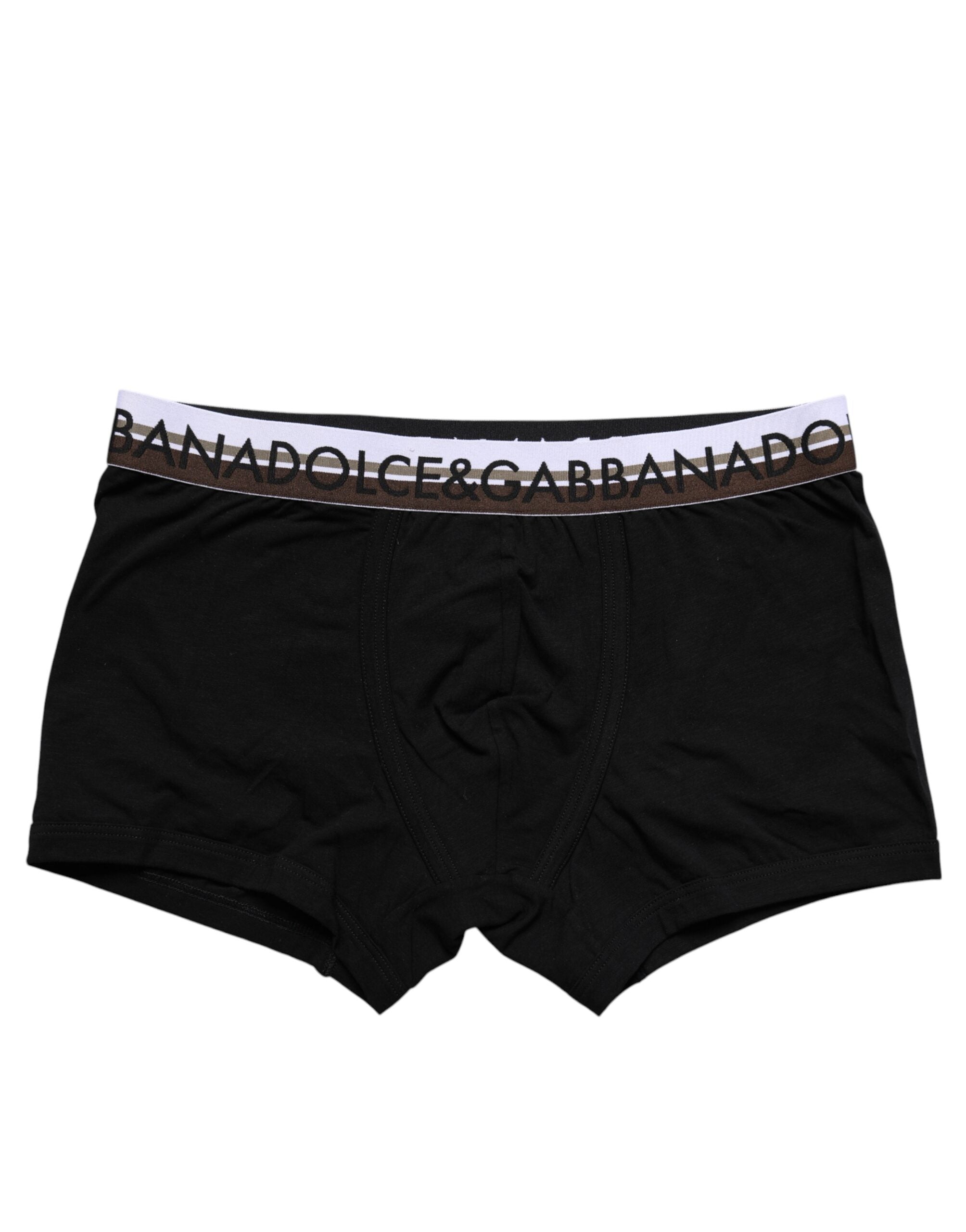 Dolce & Gabbana Black Cotton Stretch Regular Boxer Men's Underwear