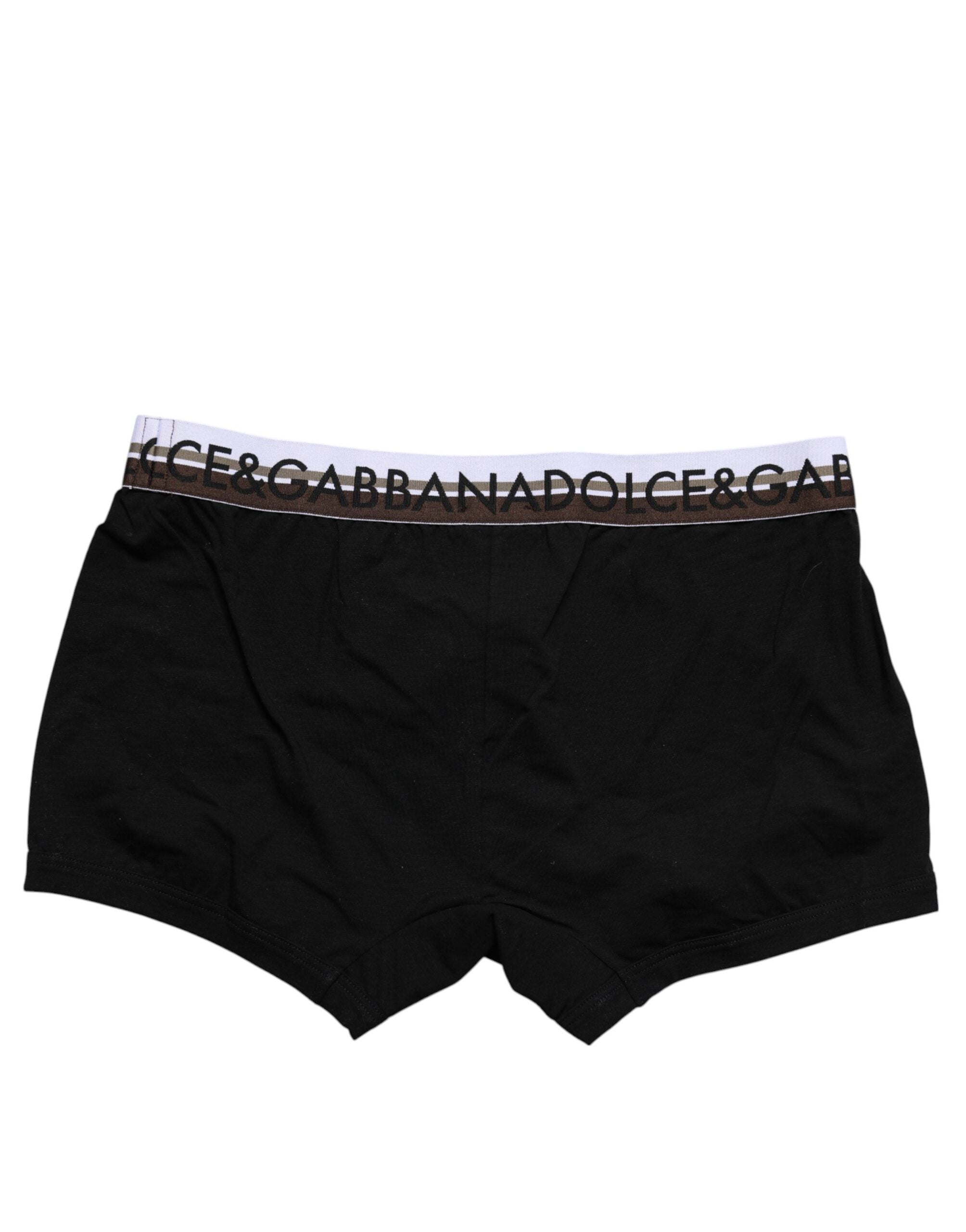 Dolce & Gabbana Black Cotton Stretch Regular Boxer Men's Underwear