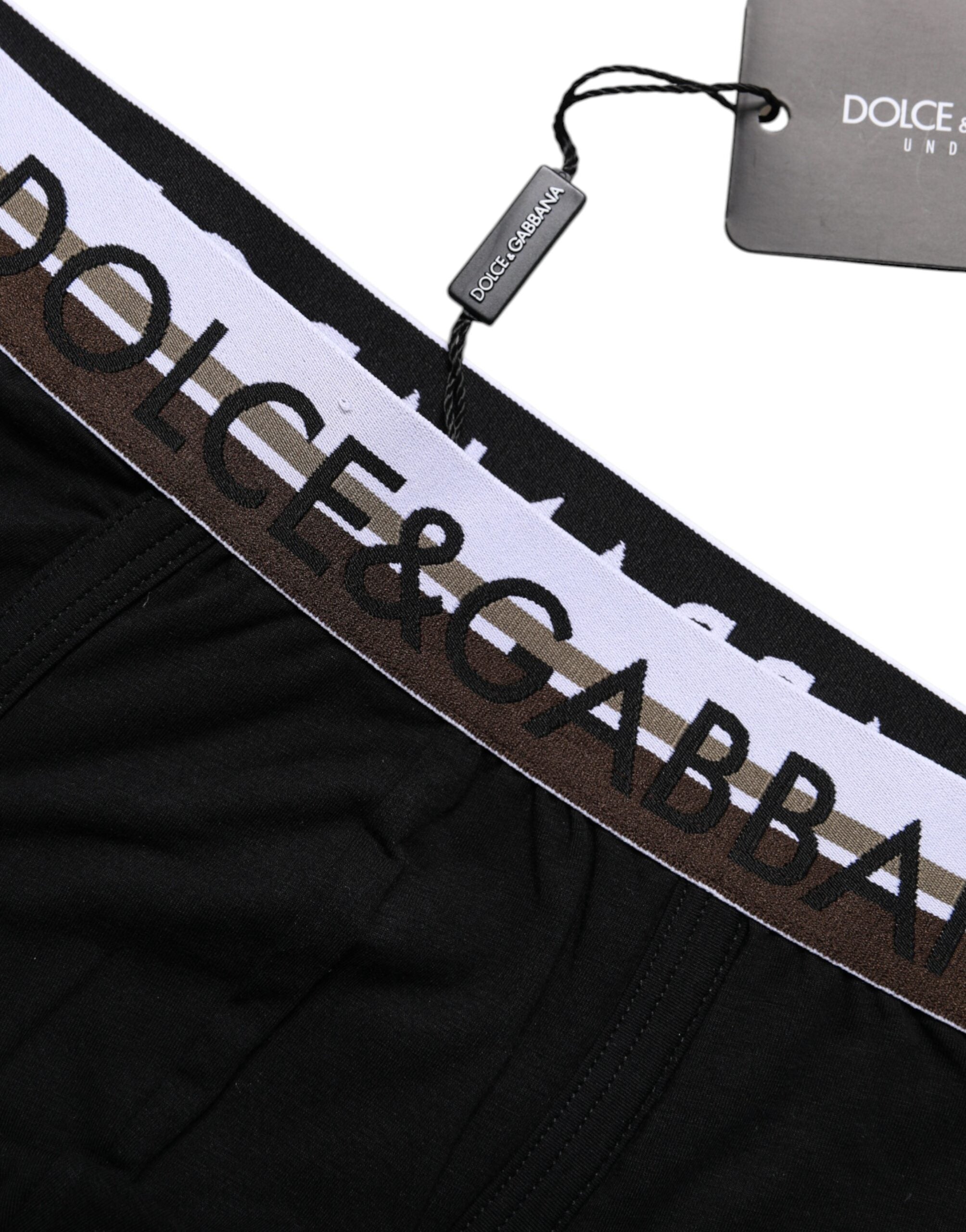 Dolce & Gabbana Black Cotton Stretch Regular Boxer Men's Underwear