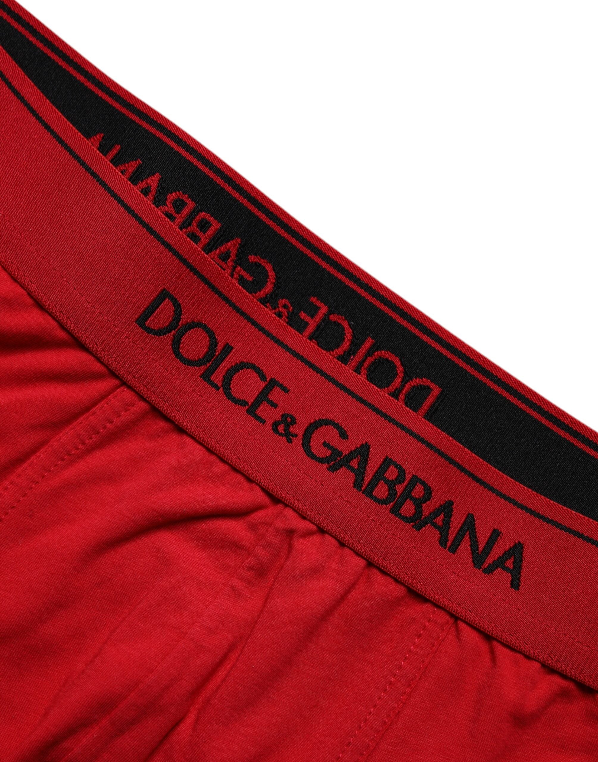 Dolce & Gabbana Red Cotton Stretch Men Regular Boxer Men's Underwear (Pre-Owned)