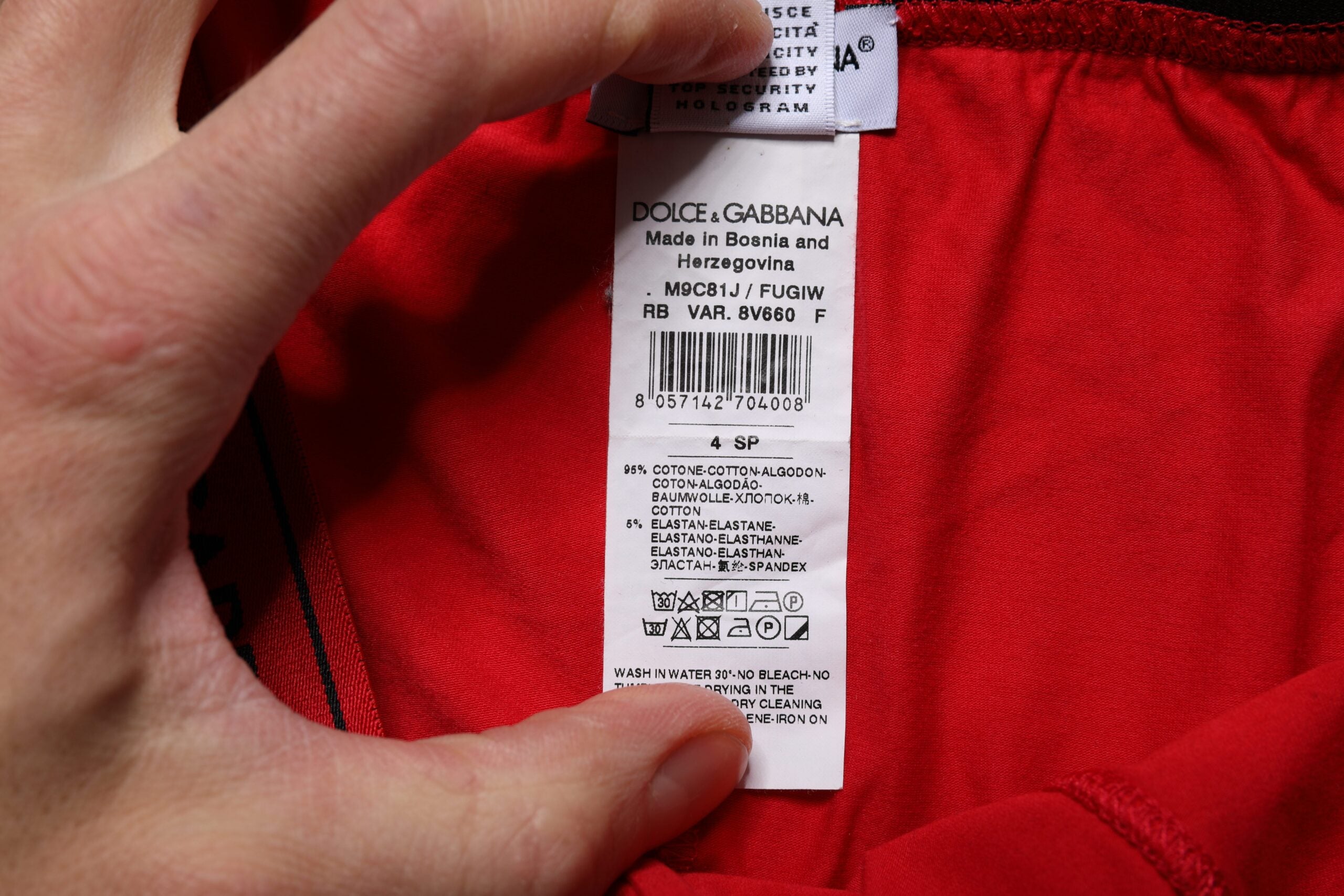 Dolce & Gabbana Red Cotton Stretch Men Regular Boxer Men's Underwear (Pre-Owned)