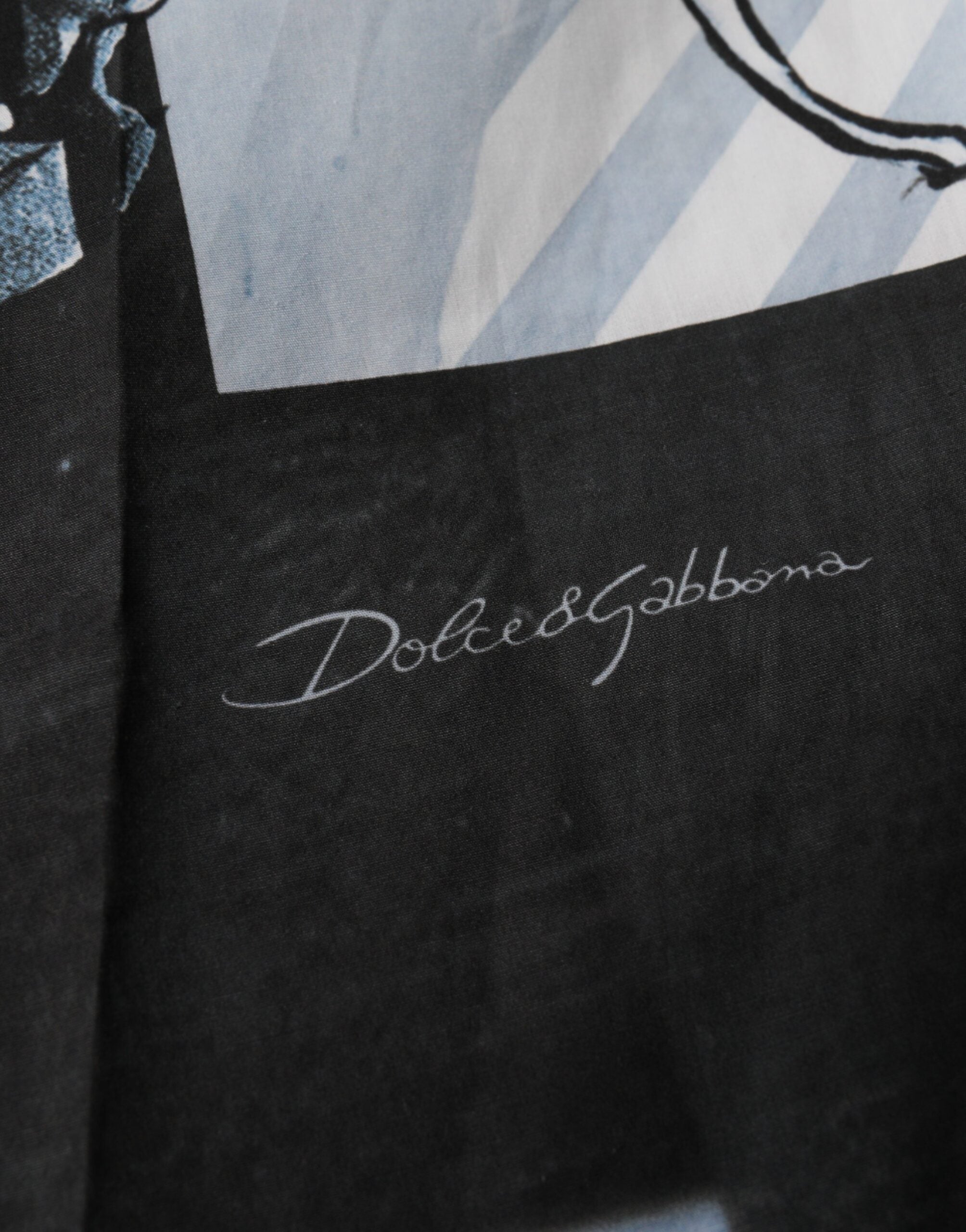 Dolce & Gabbana Blue Statue Print Cotton Mens Men's Shorts