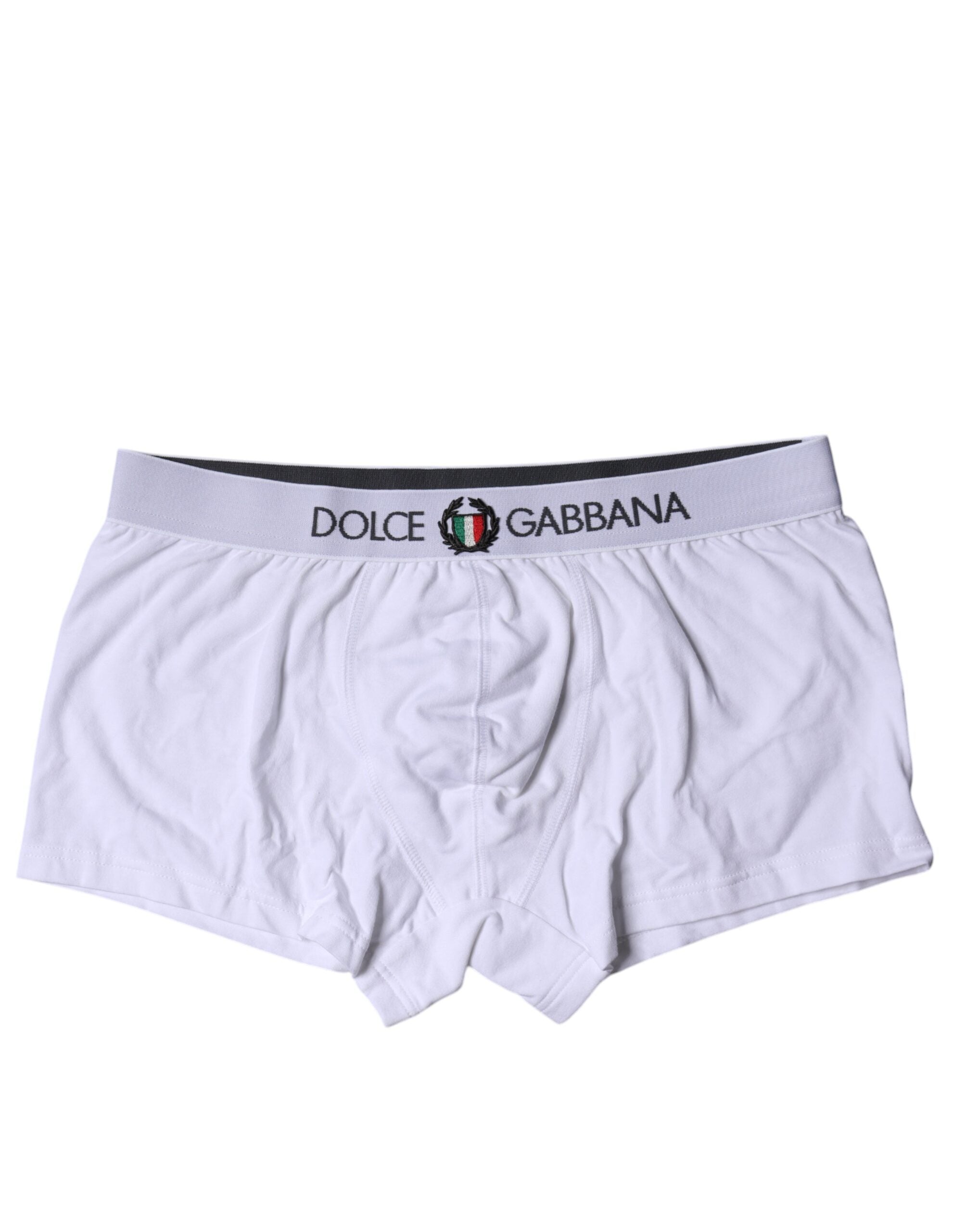 Dolce & Gabbana White Cotton Stretch Regular Boxer Men's Underwear