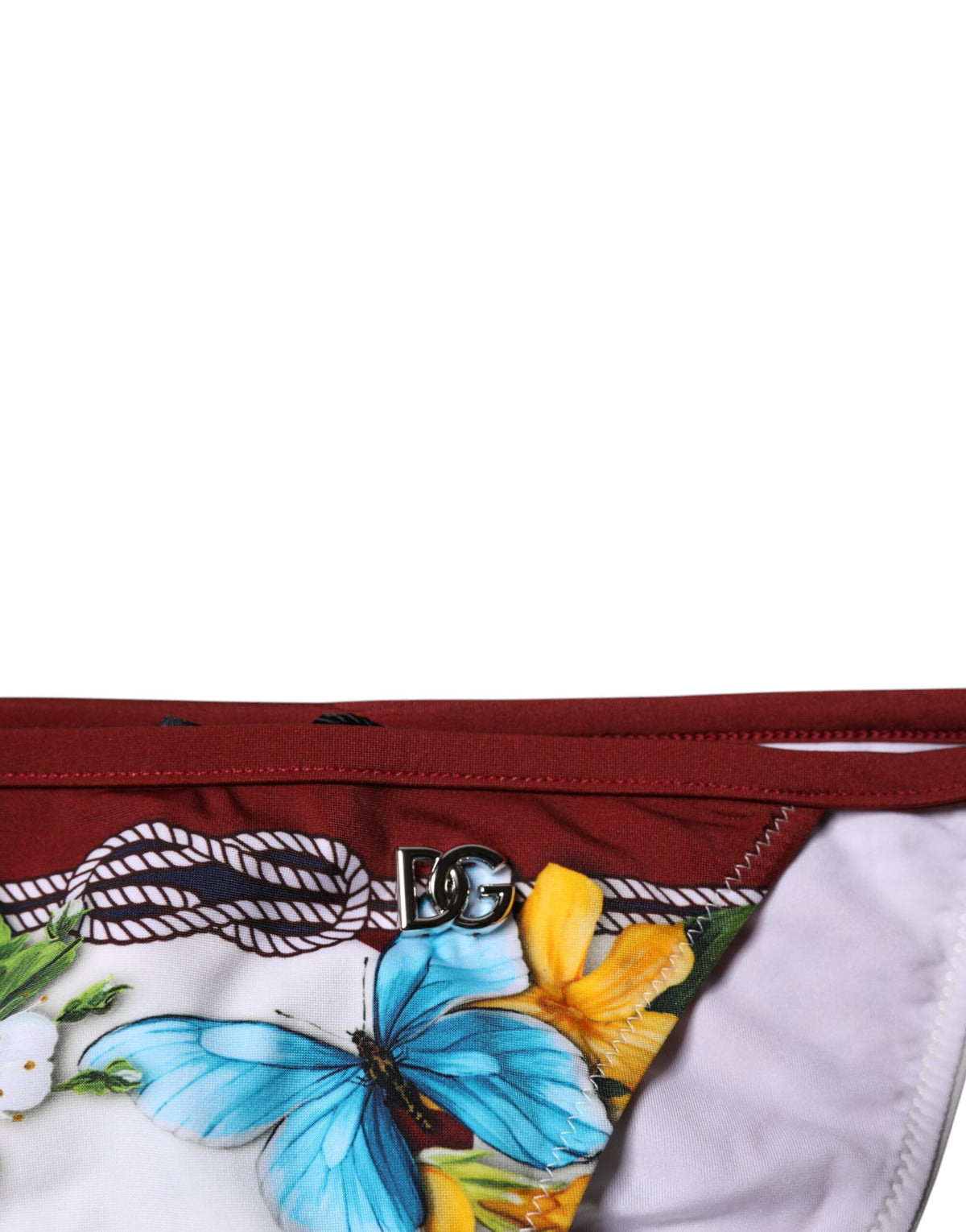 Dolce & Gabbana White Floral Print Swimsuit Bikini Bottom Women's Swimwear