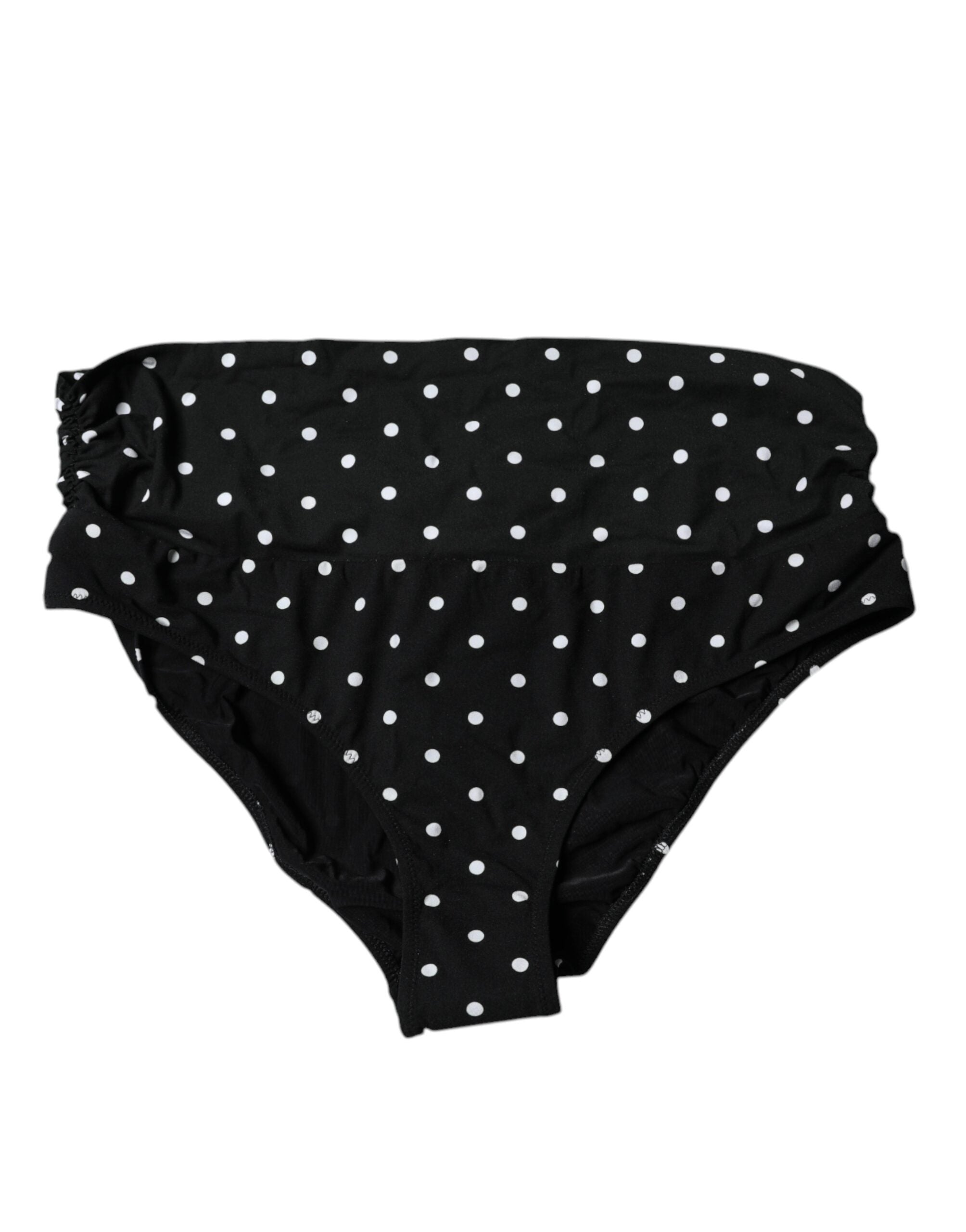Dolce & Gabbana Black Polka Dot Swimsuit Bikini Bottom Women's Swimwear