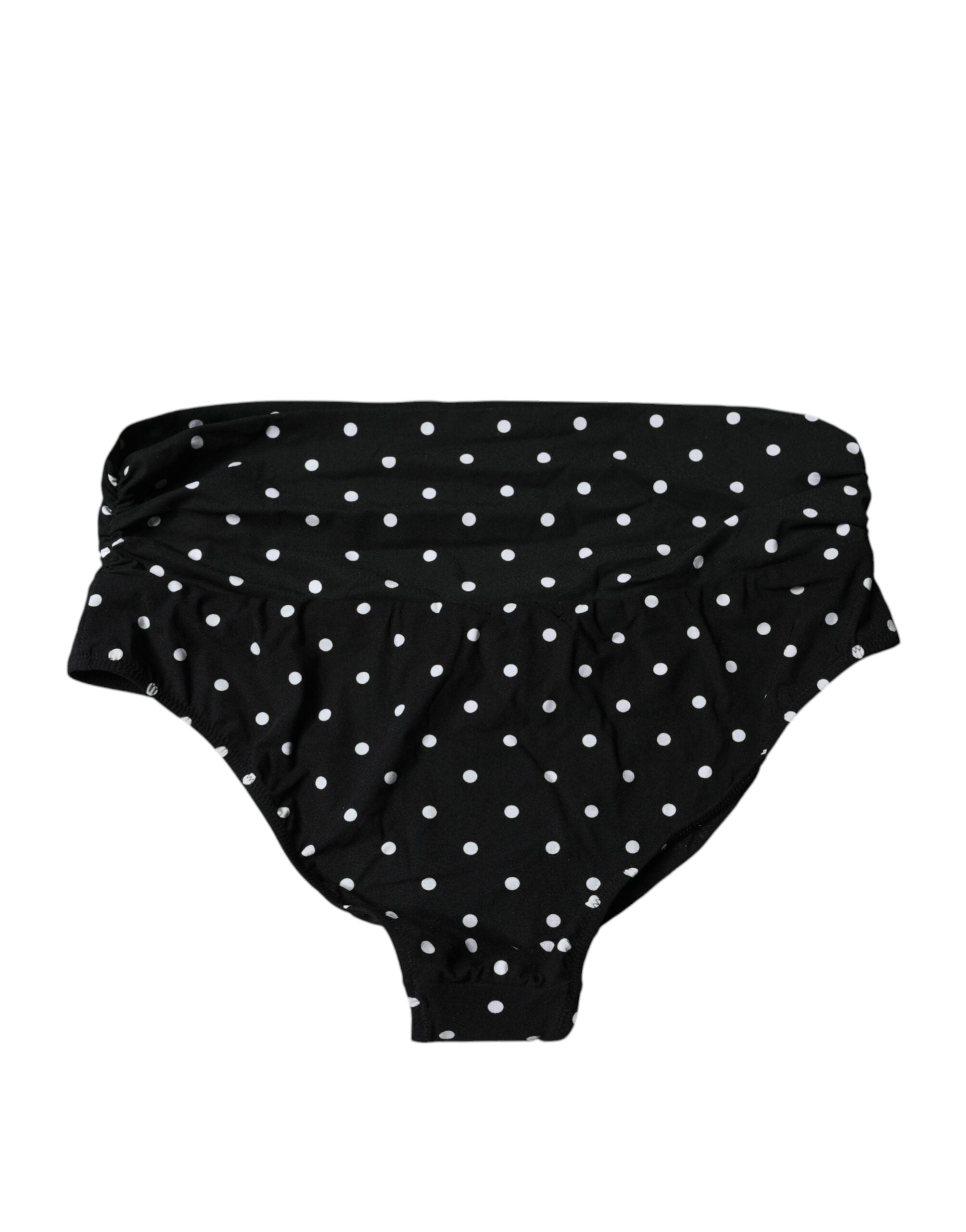 Dolce & Gabbana Black Polka Dot Swimsuit Bikini Bottom Women's Swimwear