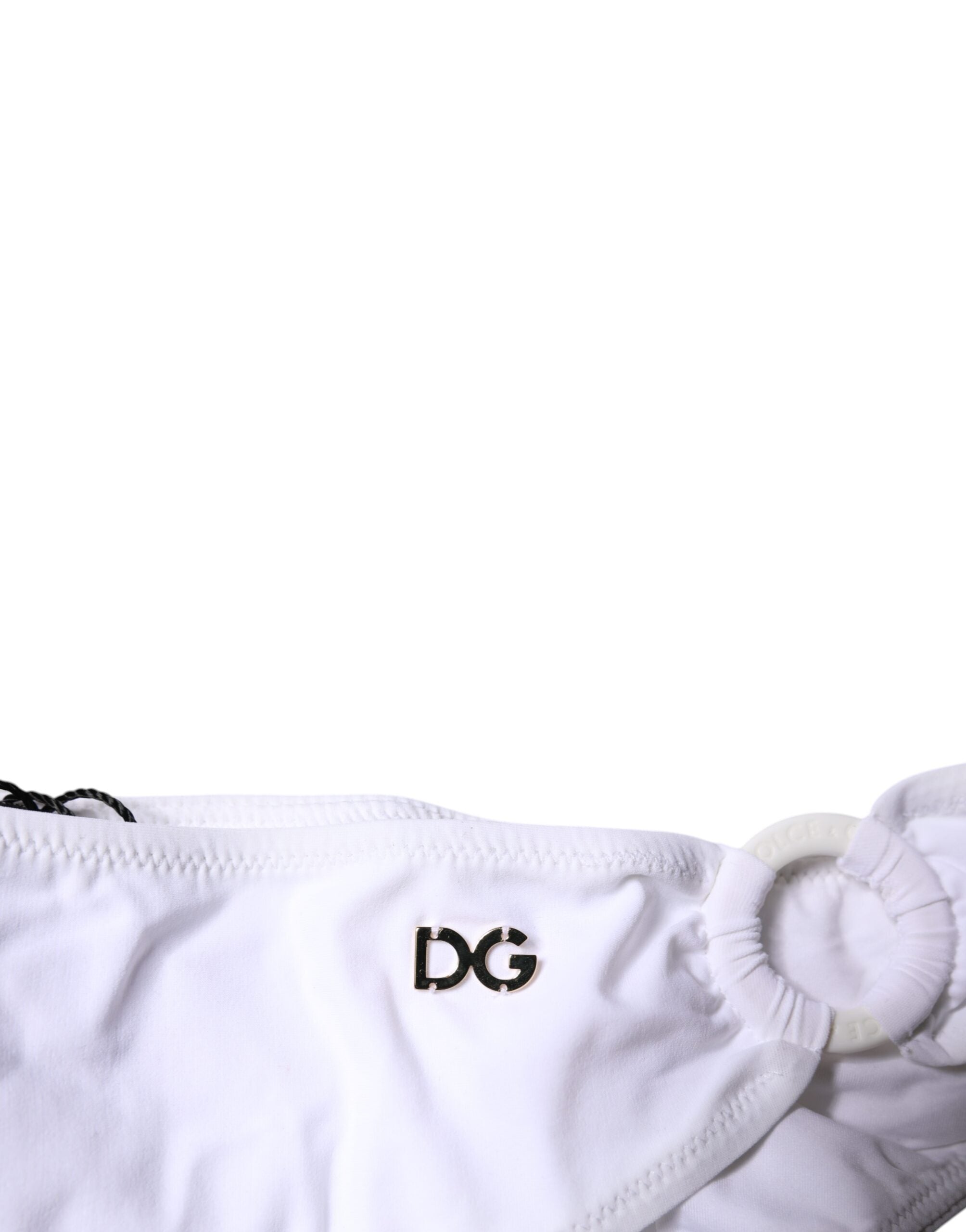 Dolce & Gabbana White Nylon Beachwear Bikini Bottom Women's Swimwear