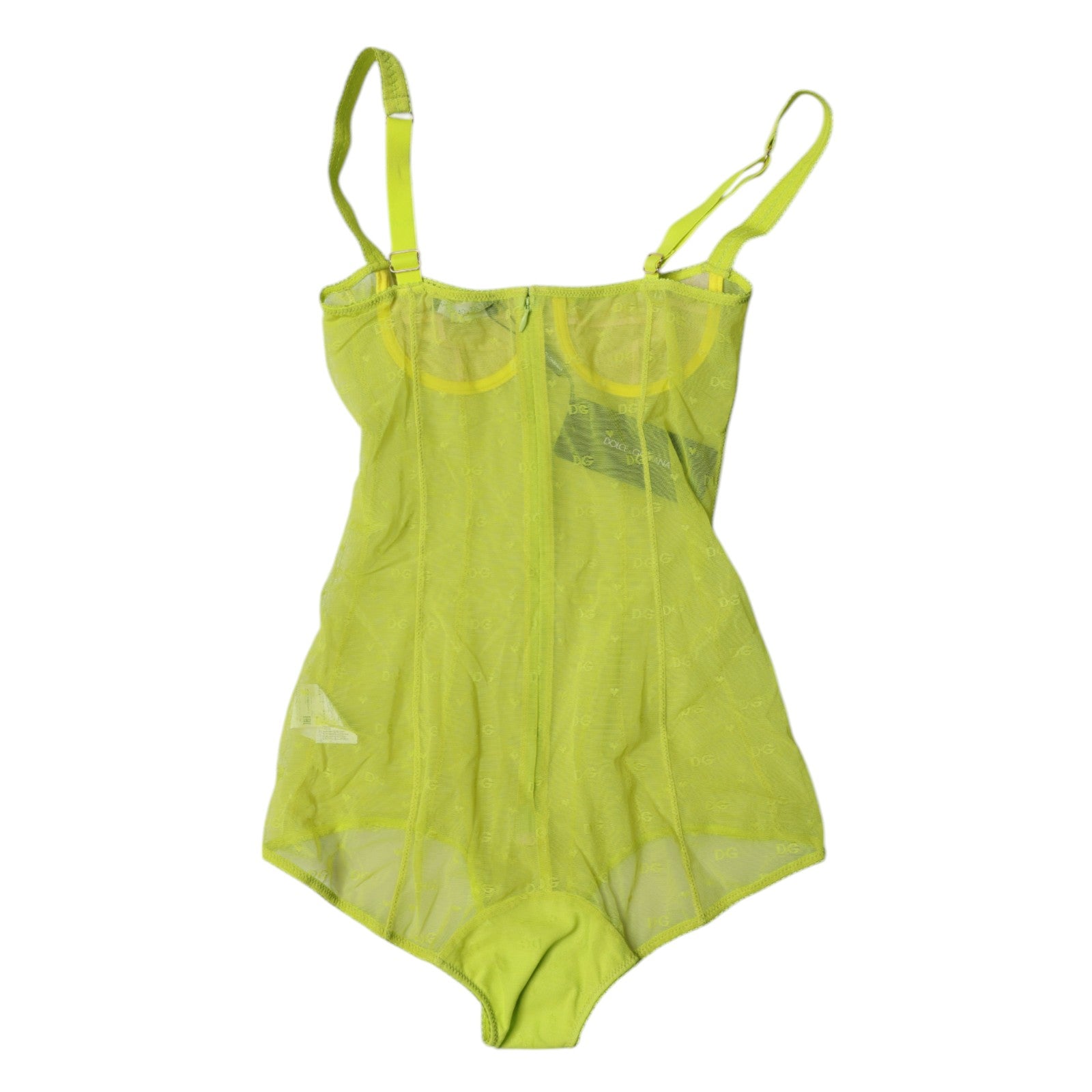 Dolce & Gabbana Green Tulle Balconette Bra Bodysuit Women's Underwear