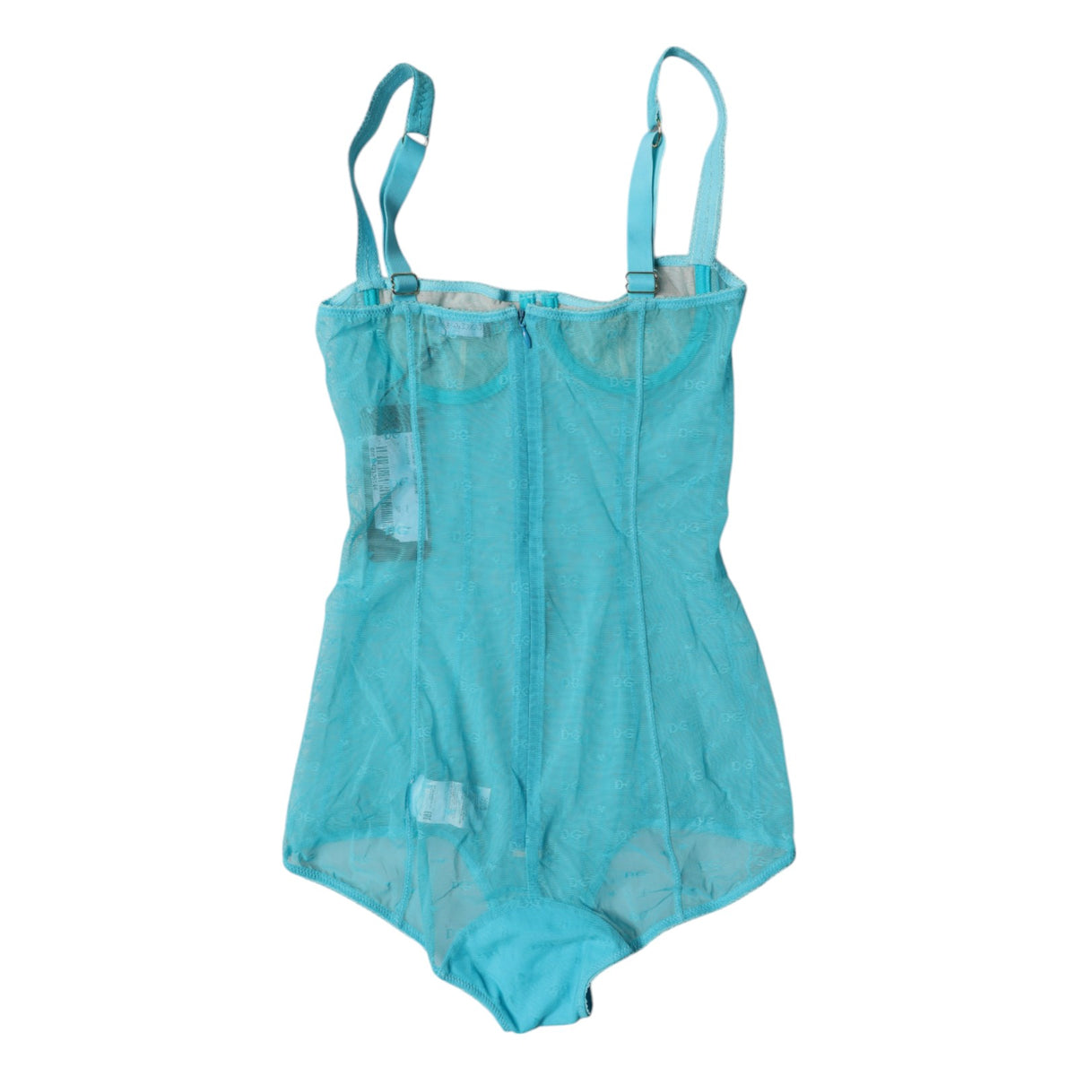 Dolce & Gabbana Blue Tulle Balconette Bra Bodysuit Women's Underwear