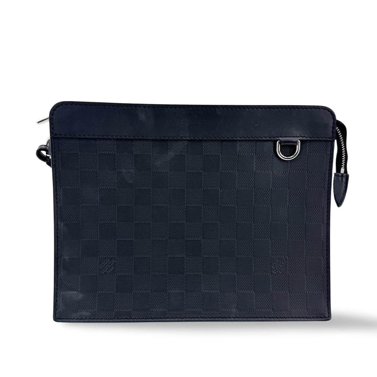 Louis Vuitton Standing Damier Infini Leather Black Leather Clutche & Pouche Bag (Pre-Owned)