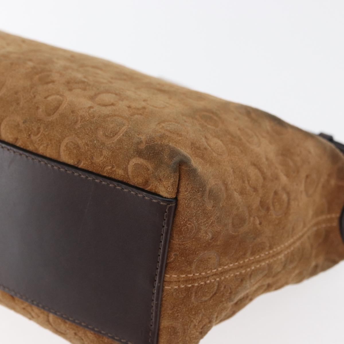 Celine C Macadam Suede Brown Suede Handbag (Pre-Owned)