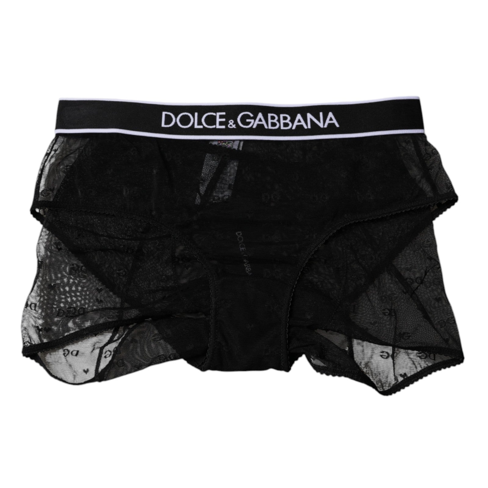 Dolce & Gabbana Black Tulle Nylon Mid Waist Panty Women's Underwear
