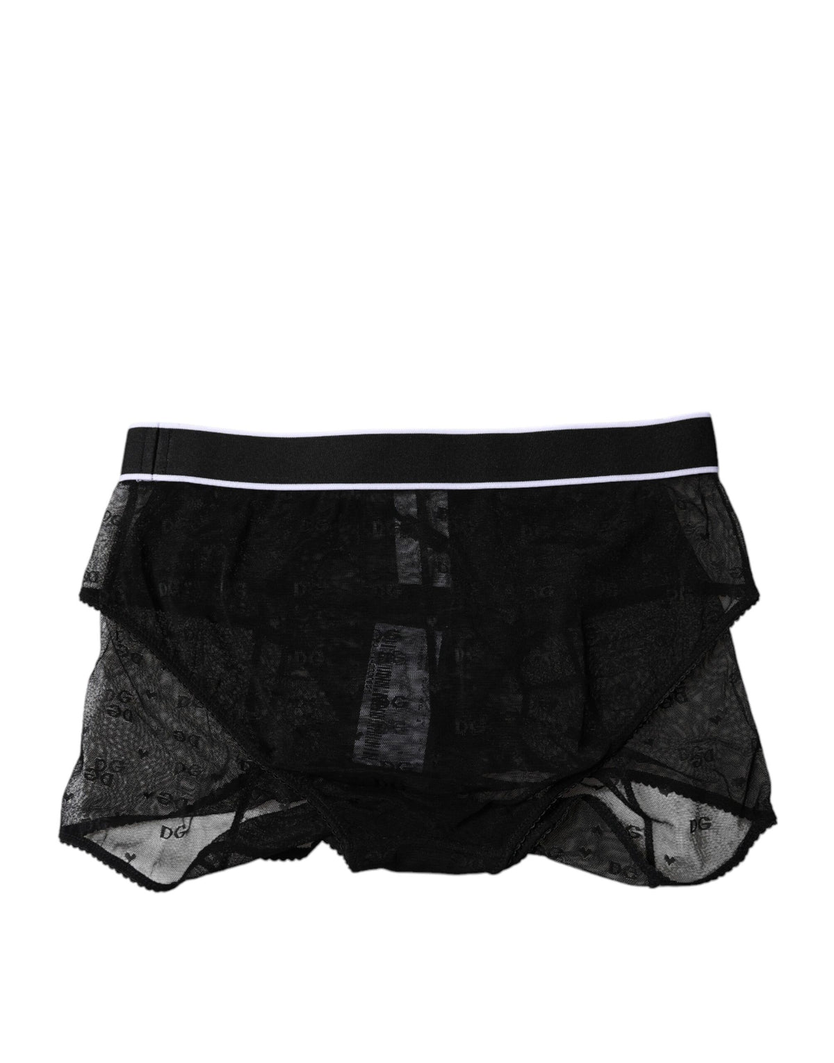 Dolce & Gabbana Black Tulle Nylon Mid Waist Panty Women's Underwear
