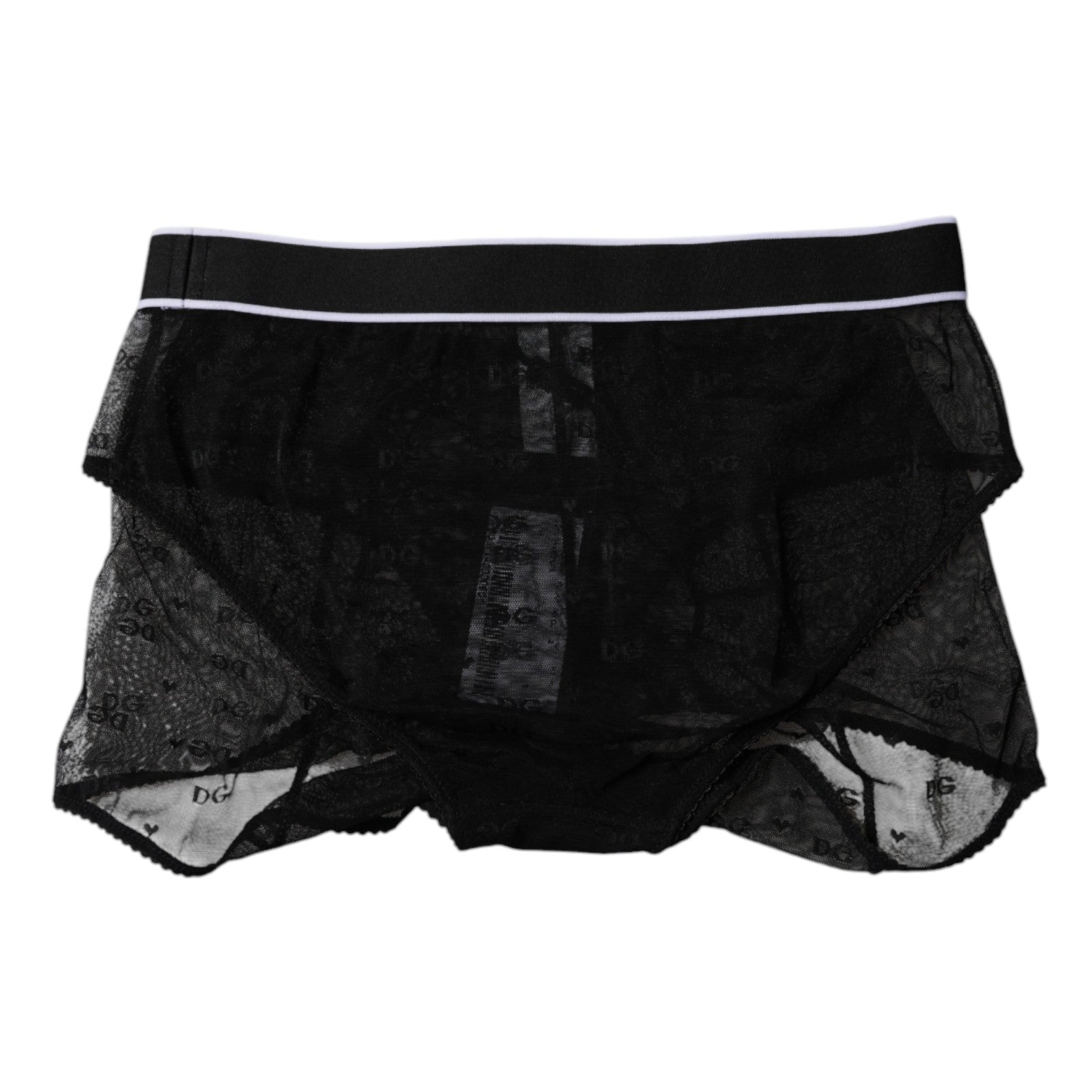 Dolce & Gabbana Black Tulle Nylon Mid Waist Panty Women's Underwear