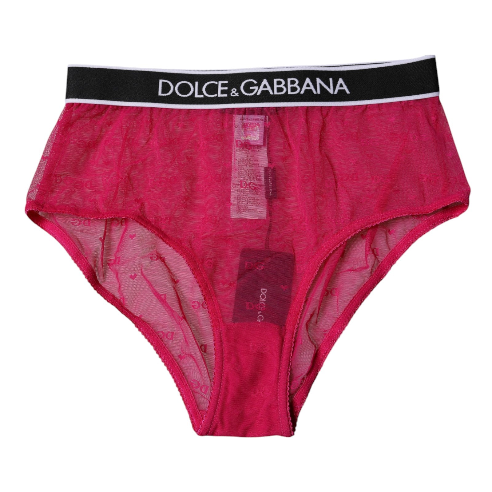 Dolce & Gabbana Fuchsia Tulle Nylon Mid Waist Panty Women's Underwear