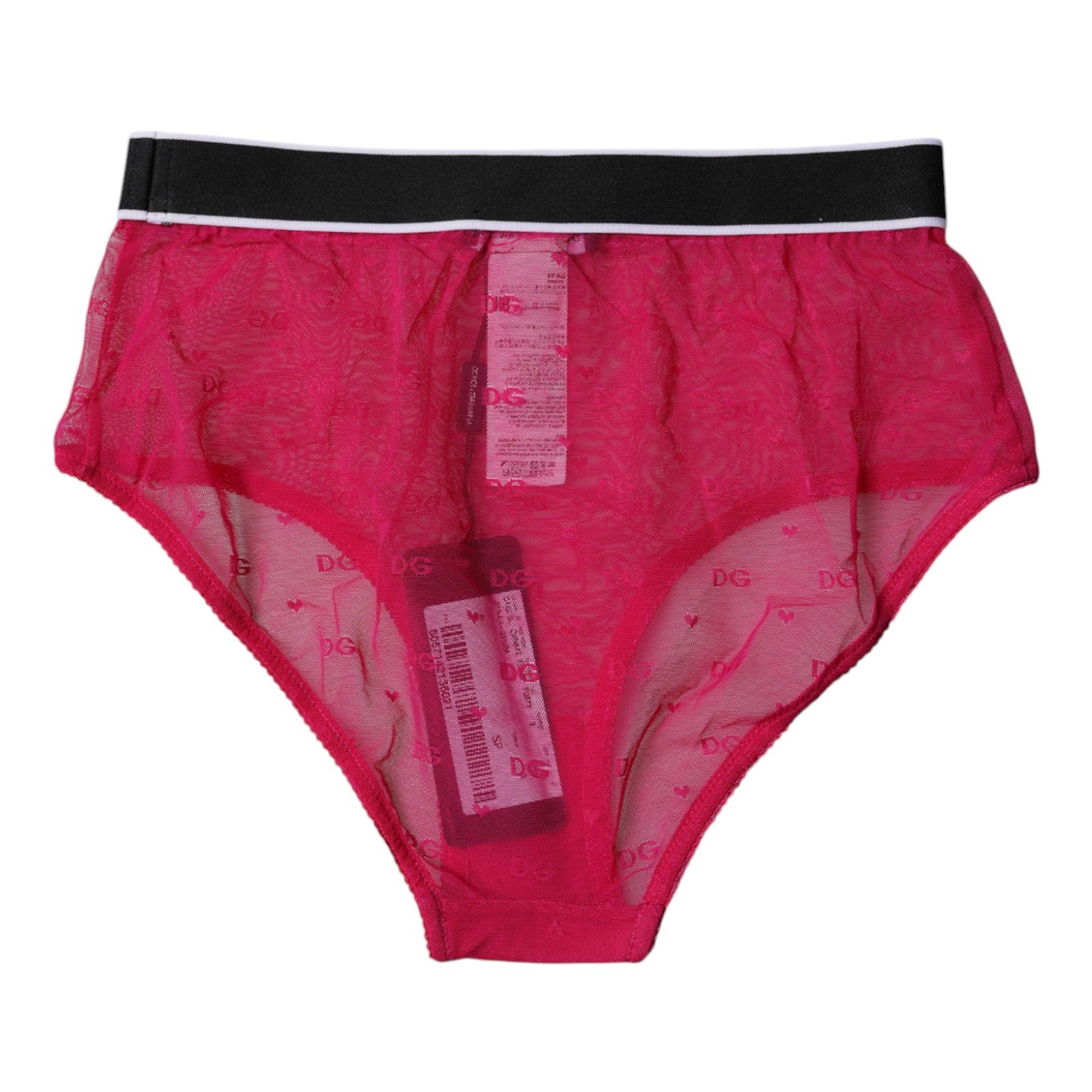 Dolce & Gabbana Fuchsia Tulle Nylon Mid Waist Panty Women's Underwear