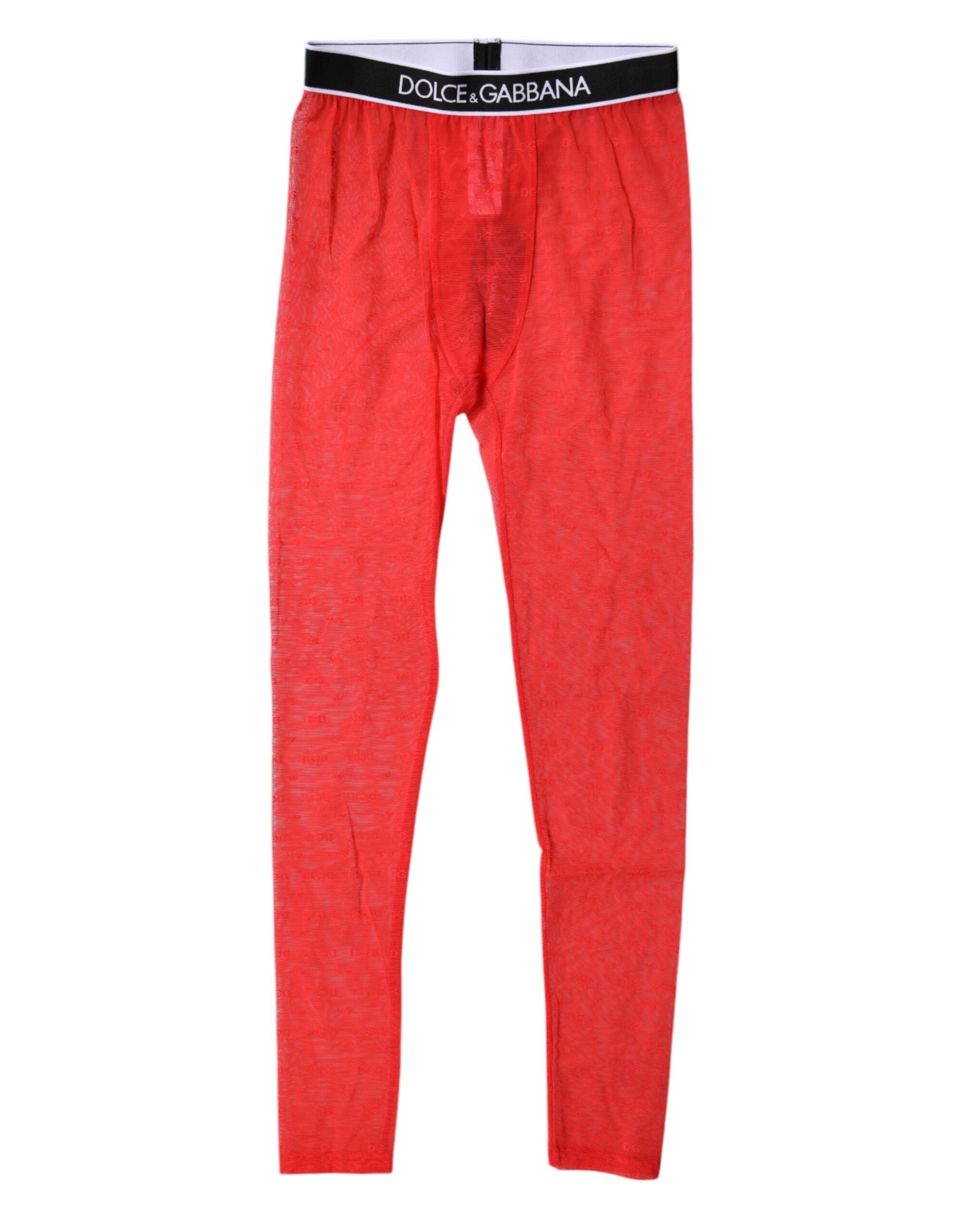 Dolce & Gabbana Red Logo Lace Lingerie Tight Pants Women's Underwear