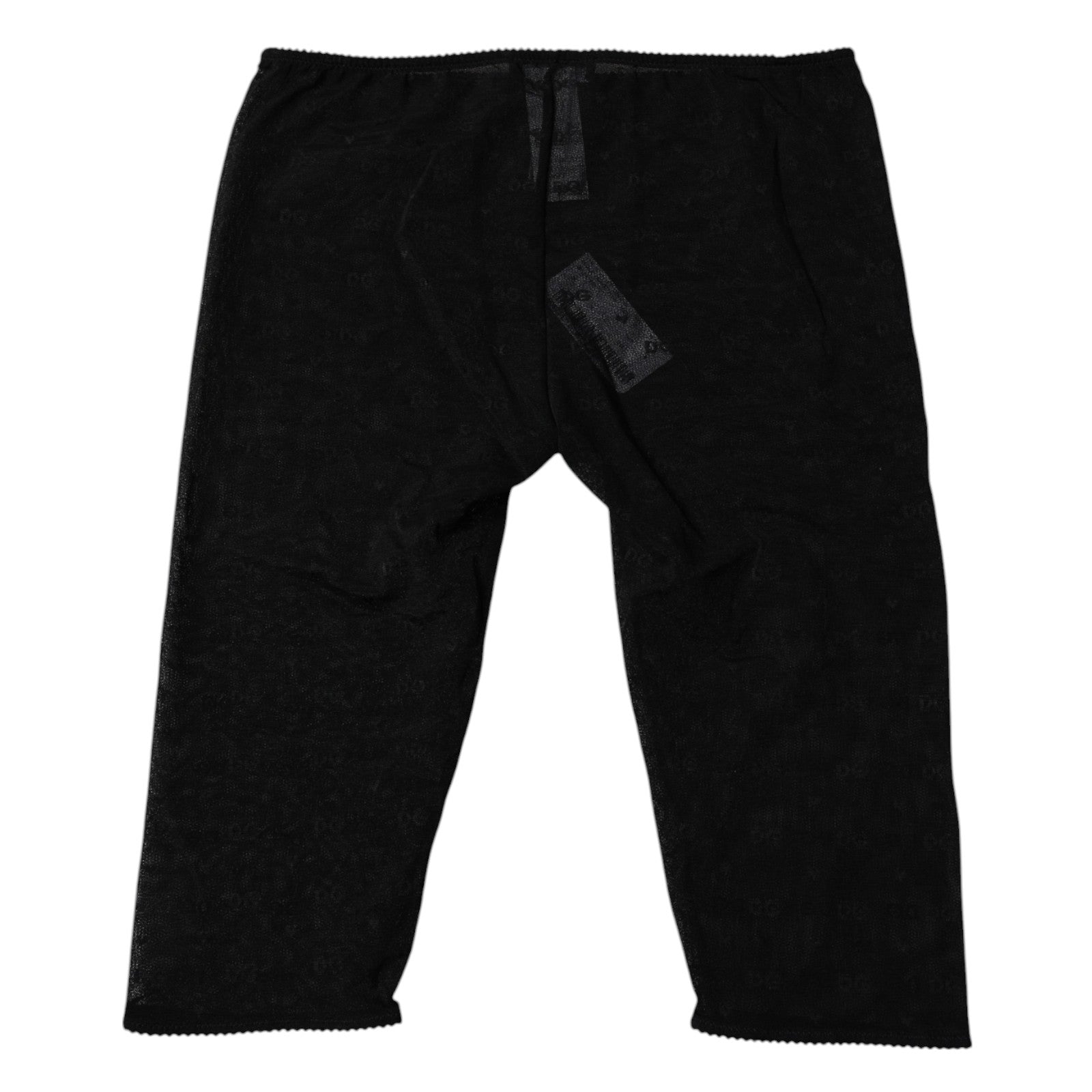 Dolce & Gabbana Black Logo Lace Lingerie Cropped Tight Women's Underwear