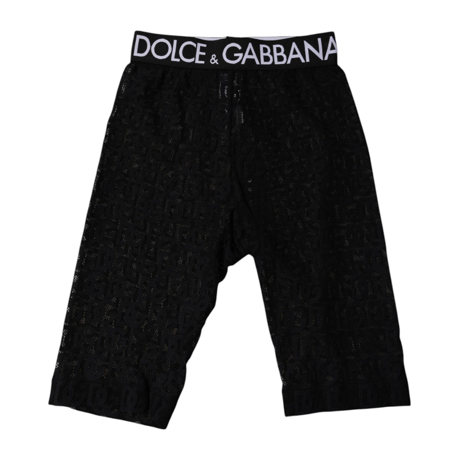 Dolce & Gabbana Black Logo Monogram Cropped Tights Women's Underwear
