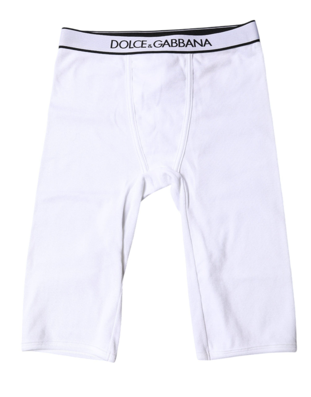 Dolce & Gabbana White Logo Cotton Cropped Tights Women's Underwear
