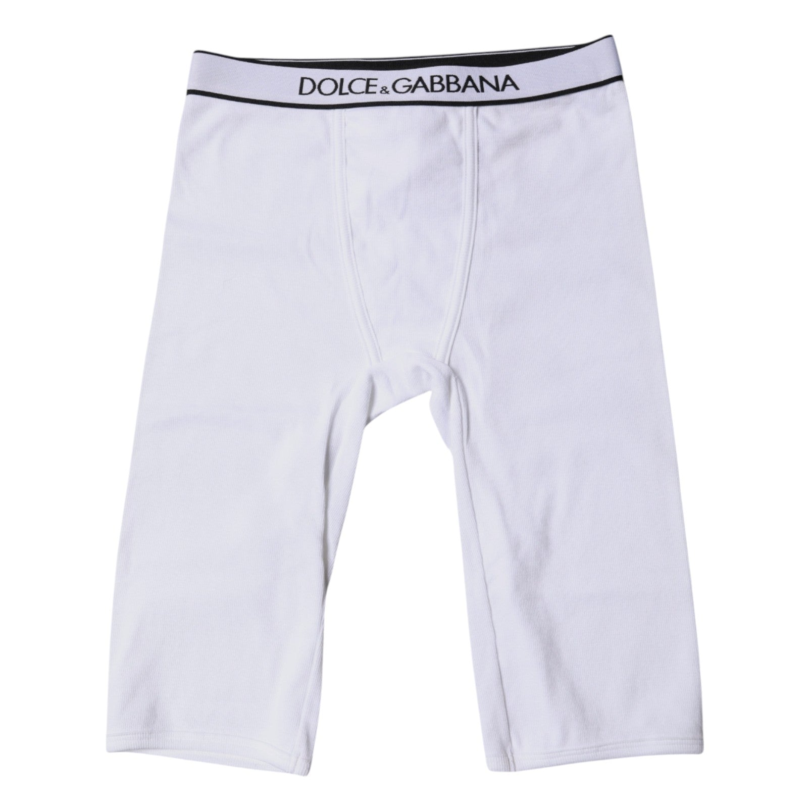 Dolce & Gabbana White Logo Cotton Cropped Tights Women's Underwear