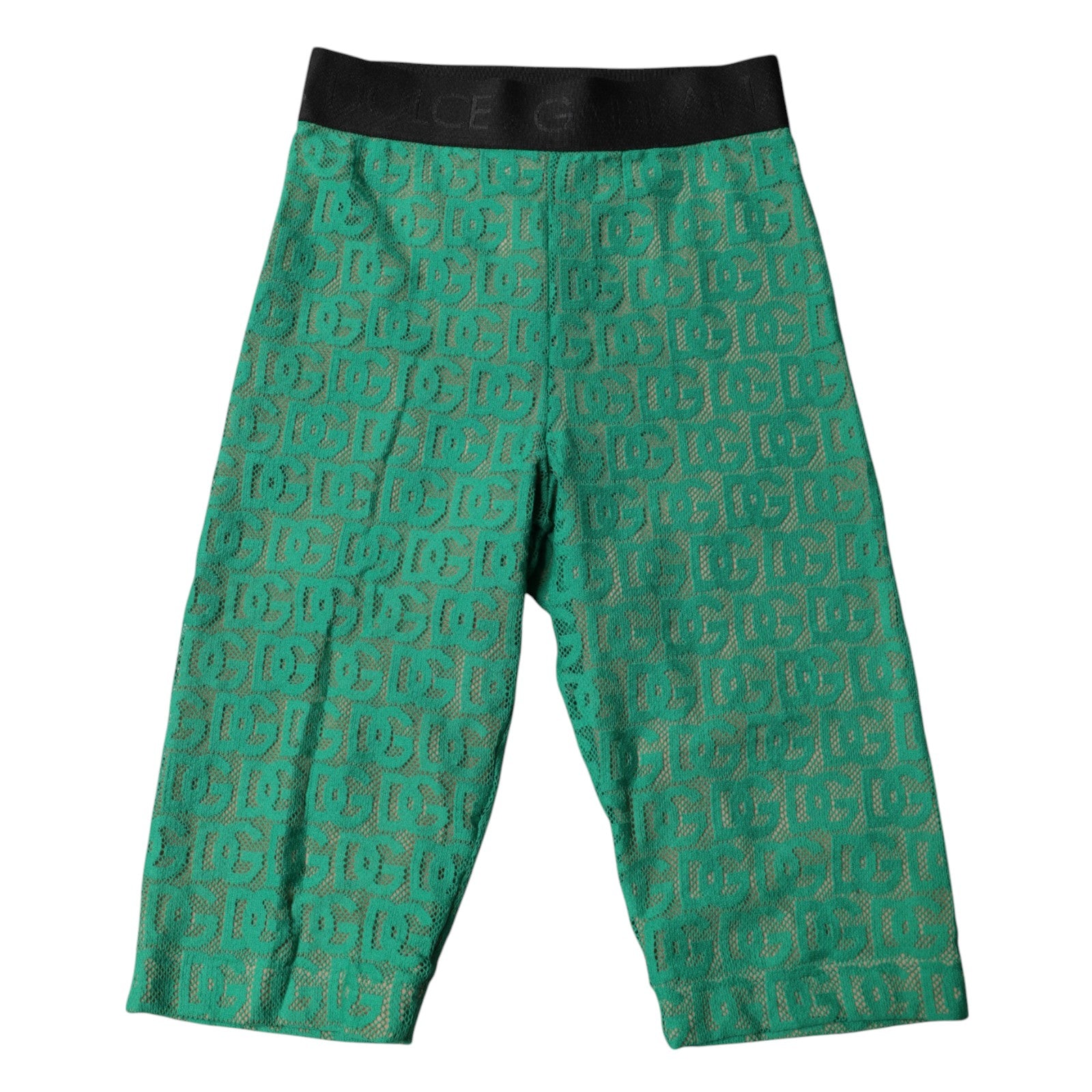 Dolce & Gabbana Green Logo Monogram Cropped Tights Women's Underwear