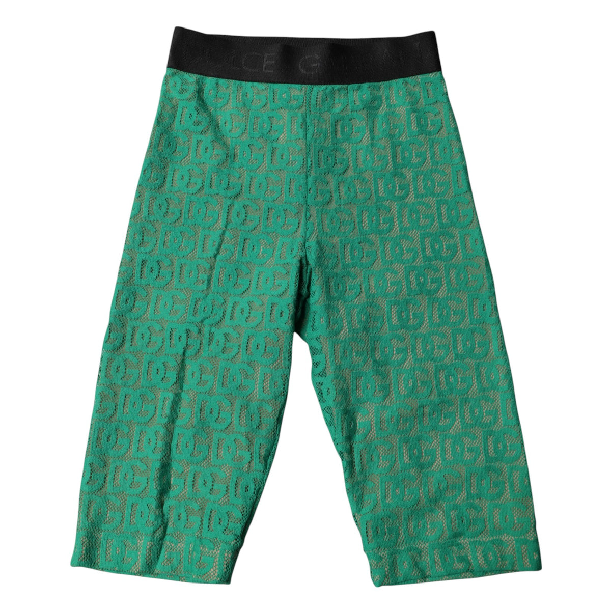 Dolce & Gabbana Green Logo Monogram Cropped Tights Women's Underwear