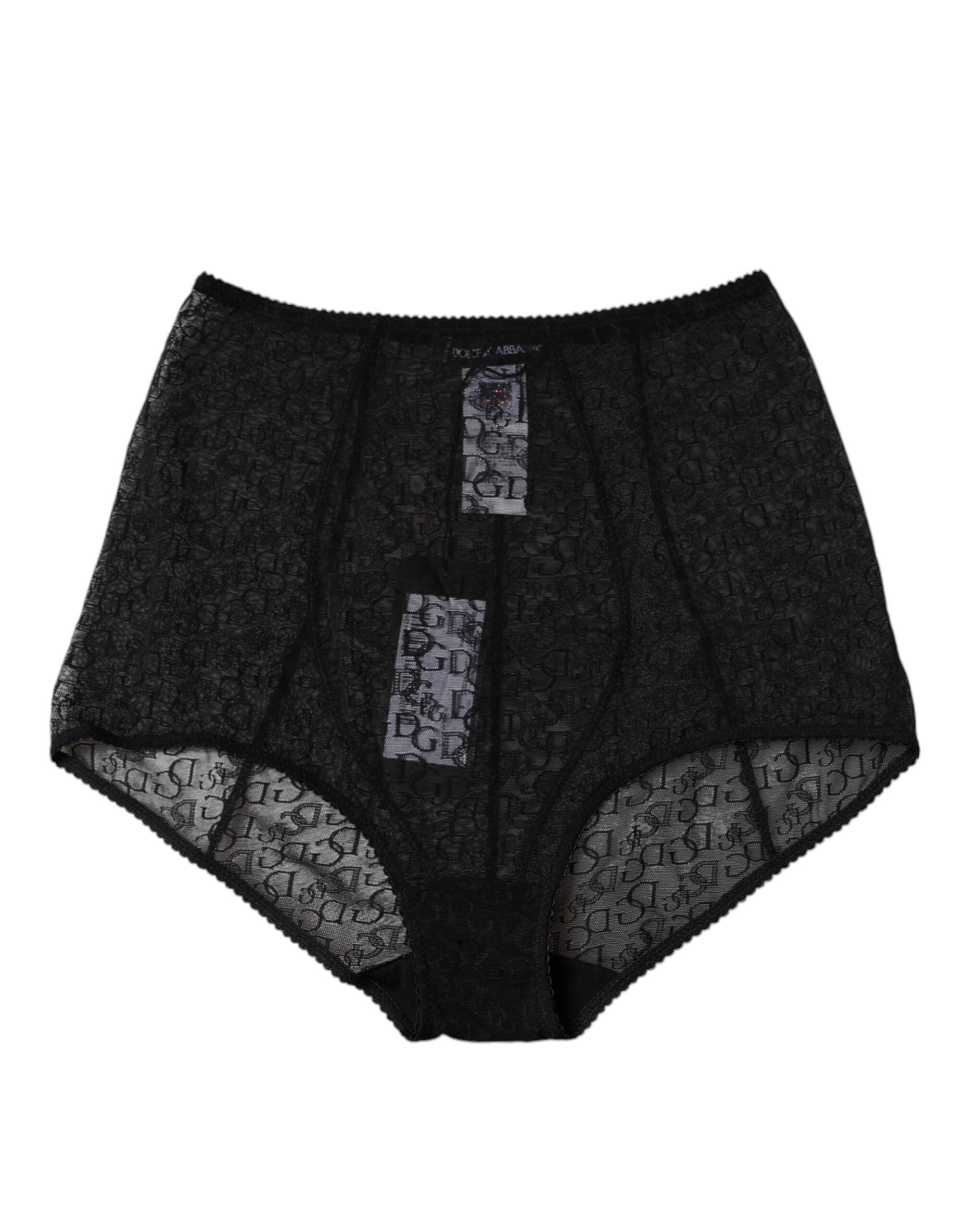 Dolce & Gabbana Black Logo Girdle High Waist Panty Women's Underwear