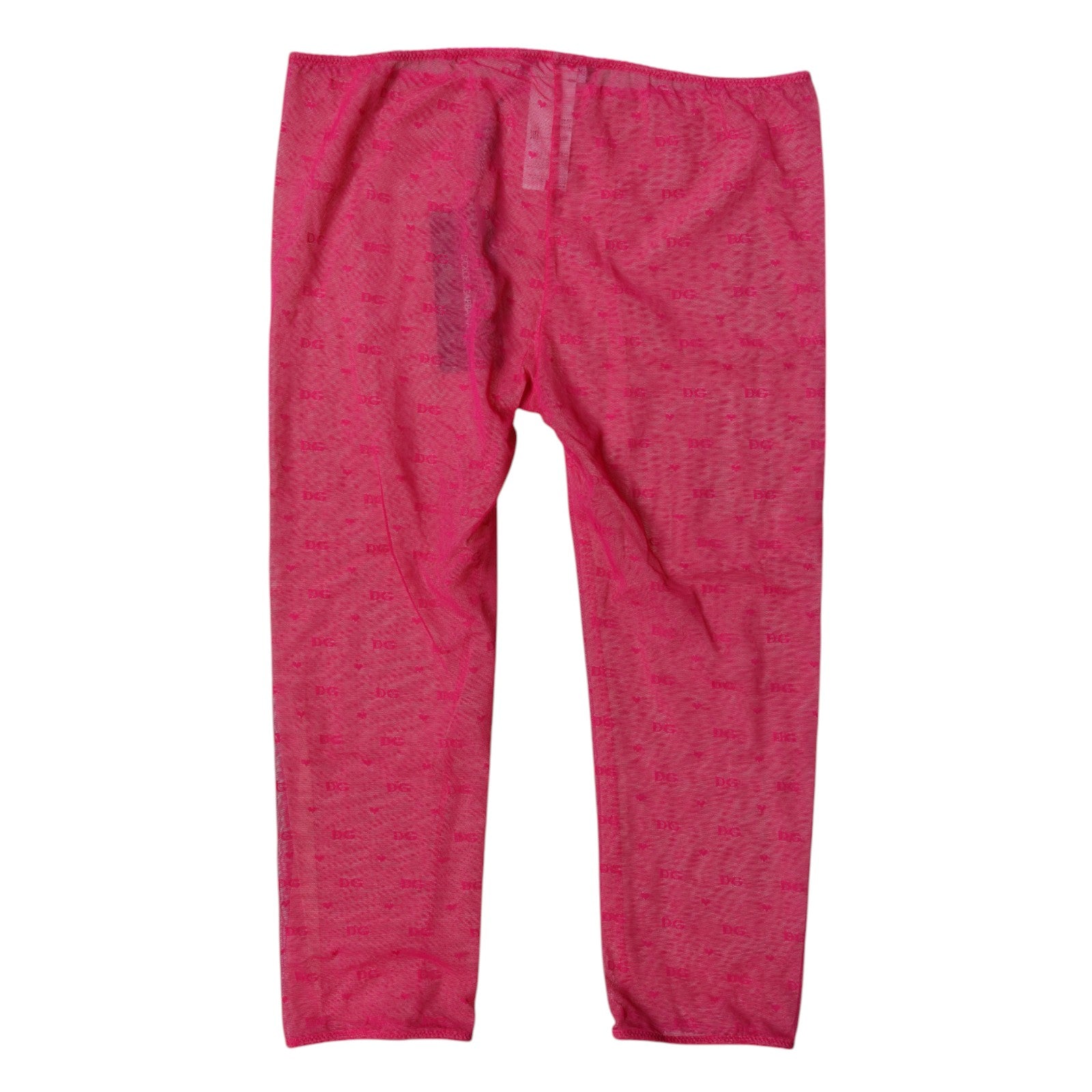 Dolce & Gabbana Fuchsia Logo Lace Lingerie Cropped Tight Women's Underwear