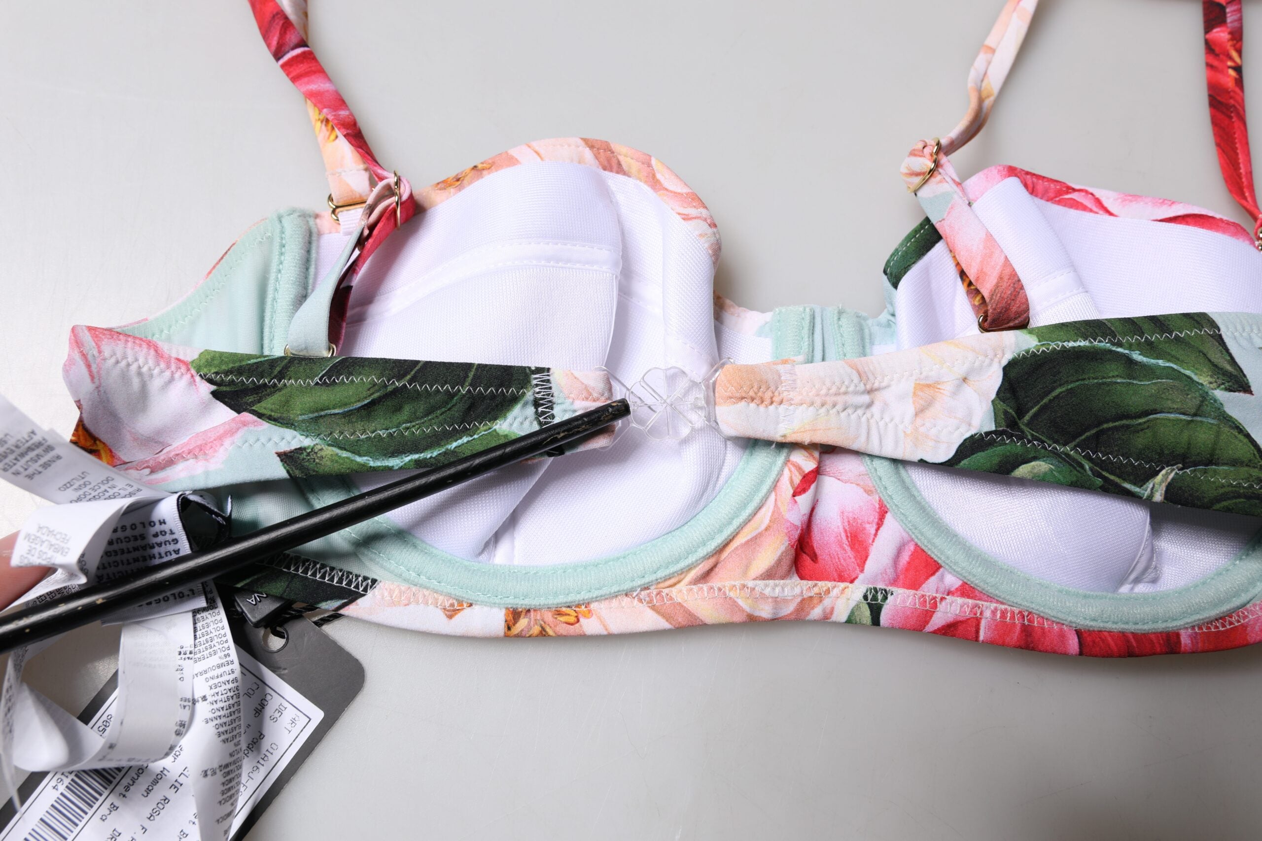 Dolce & Gabbana Multicolor Floral Padded Balconette Bra Women's Underwear (Pre-Owned)