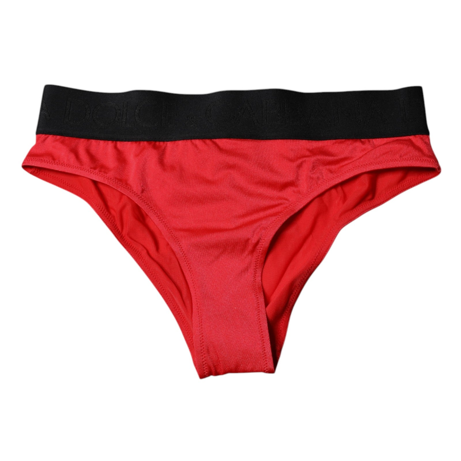 Dolce & Gabbana Red Nylon Stretch Mid Waist Panty Women's Underwear