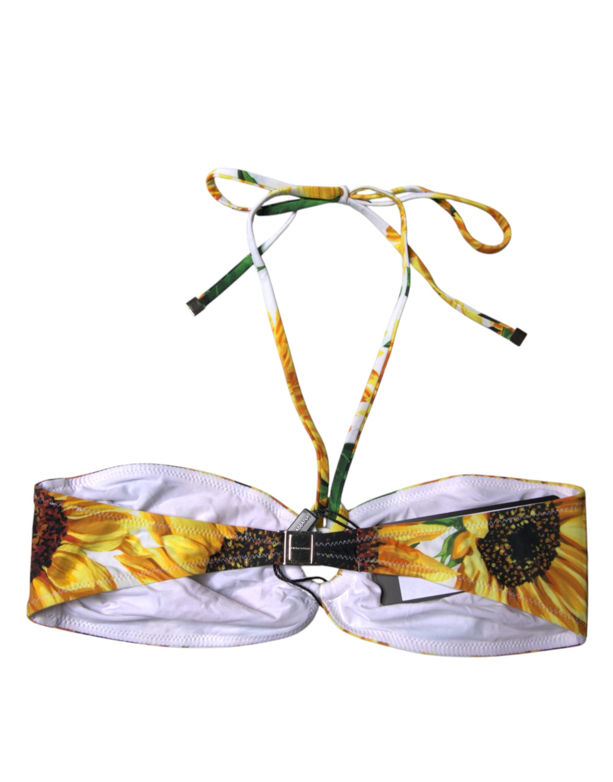Dolce & Gabbana Multicolor Floral Halter Beachwear Bikini Top Women's Swimwear