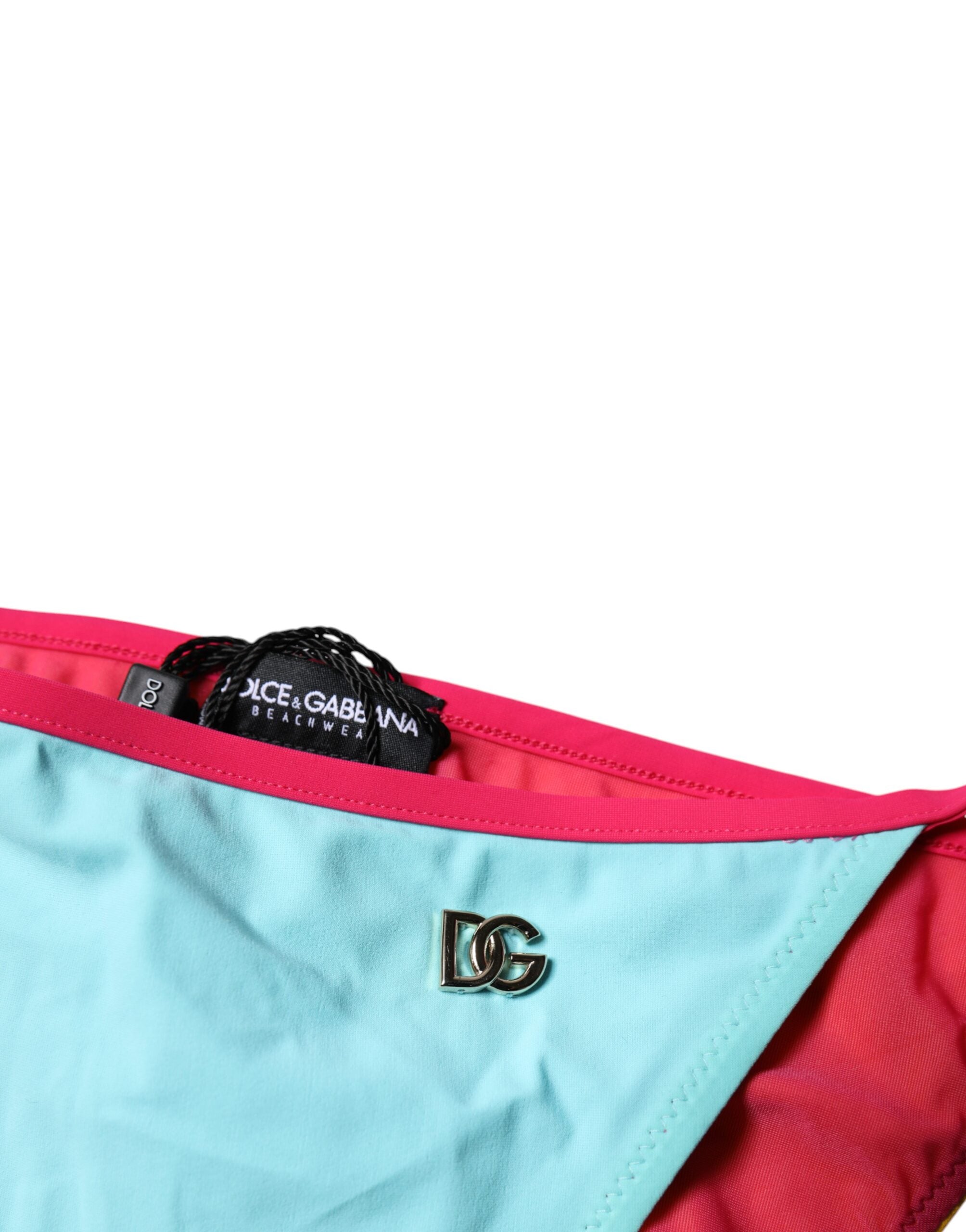 Dolce & Gabbana Multicolor Logo Swimsuit Bikini Bottom Women's Swimwear