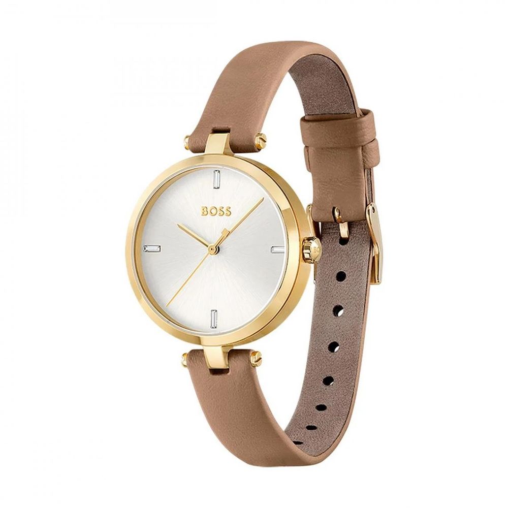 Hugo Boss Beige Leather Women's Watch