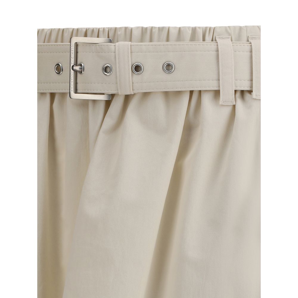 Brunello Cucinelli Cream Wide Long Women's Skirt