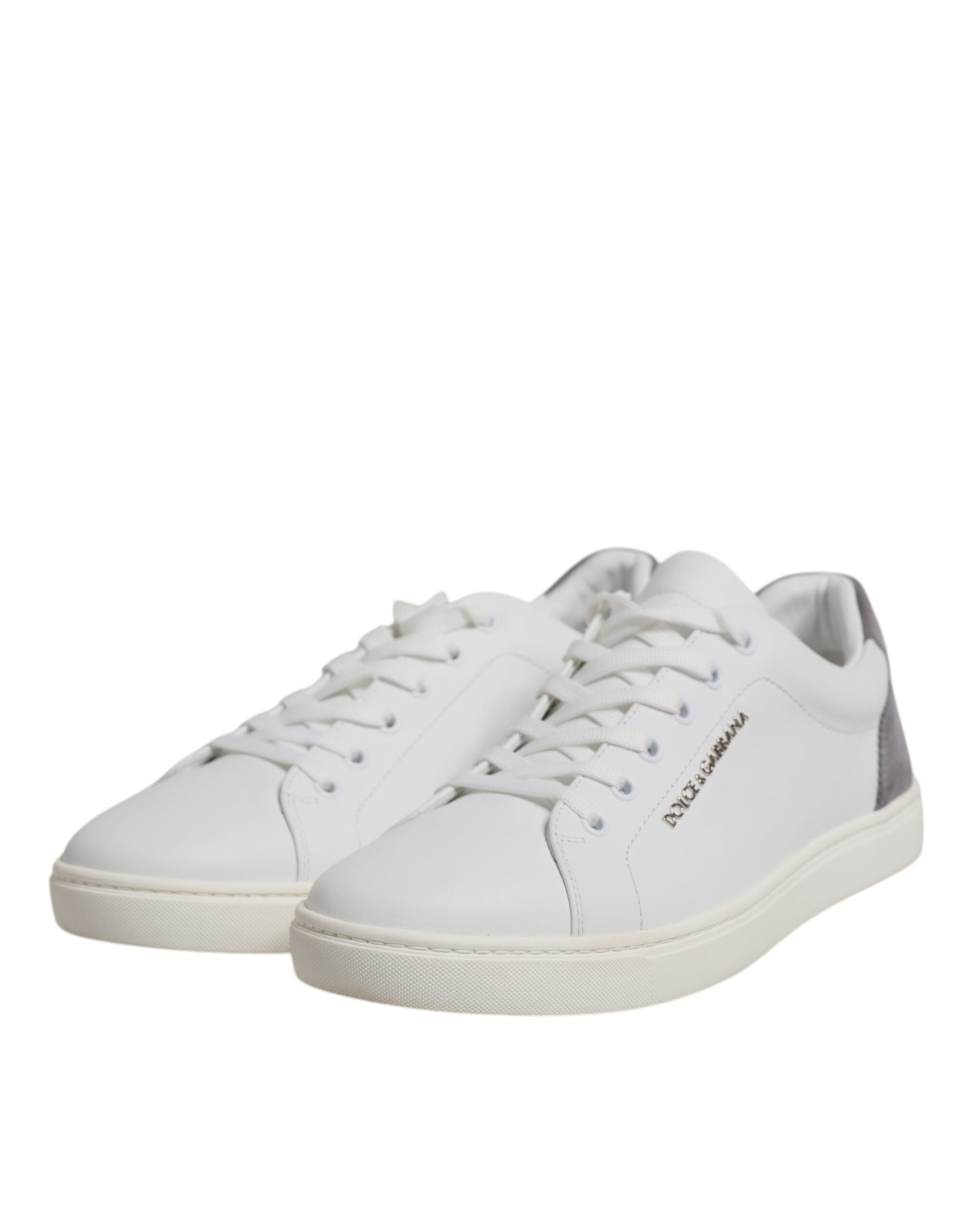 Dolce & Gabbana White Suede Leather Low Top Sneakers Men's Shoes