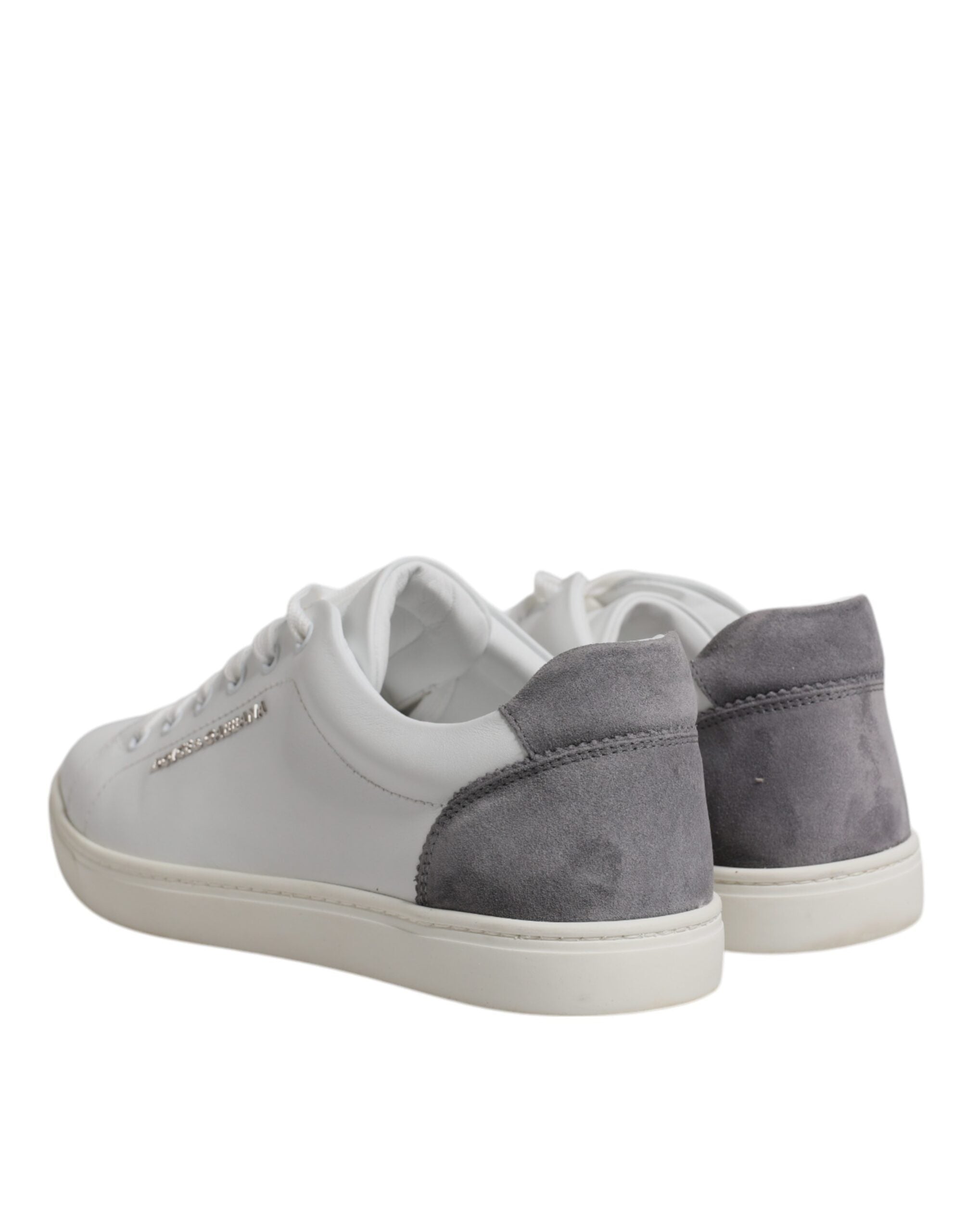 Dolce & Gabbana White Suede Leather Low Top Sneakers Men's Shoes