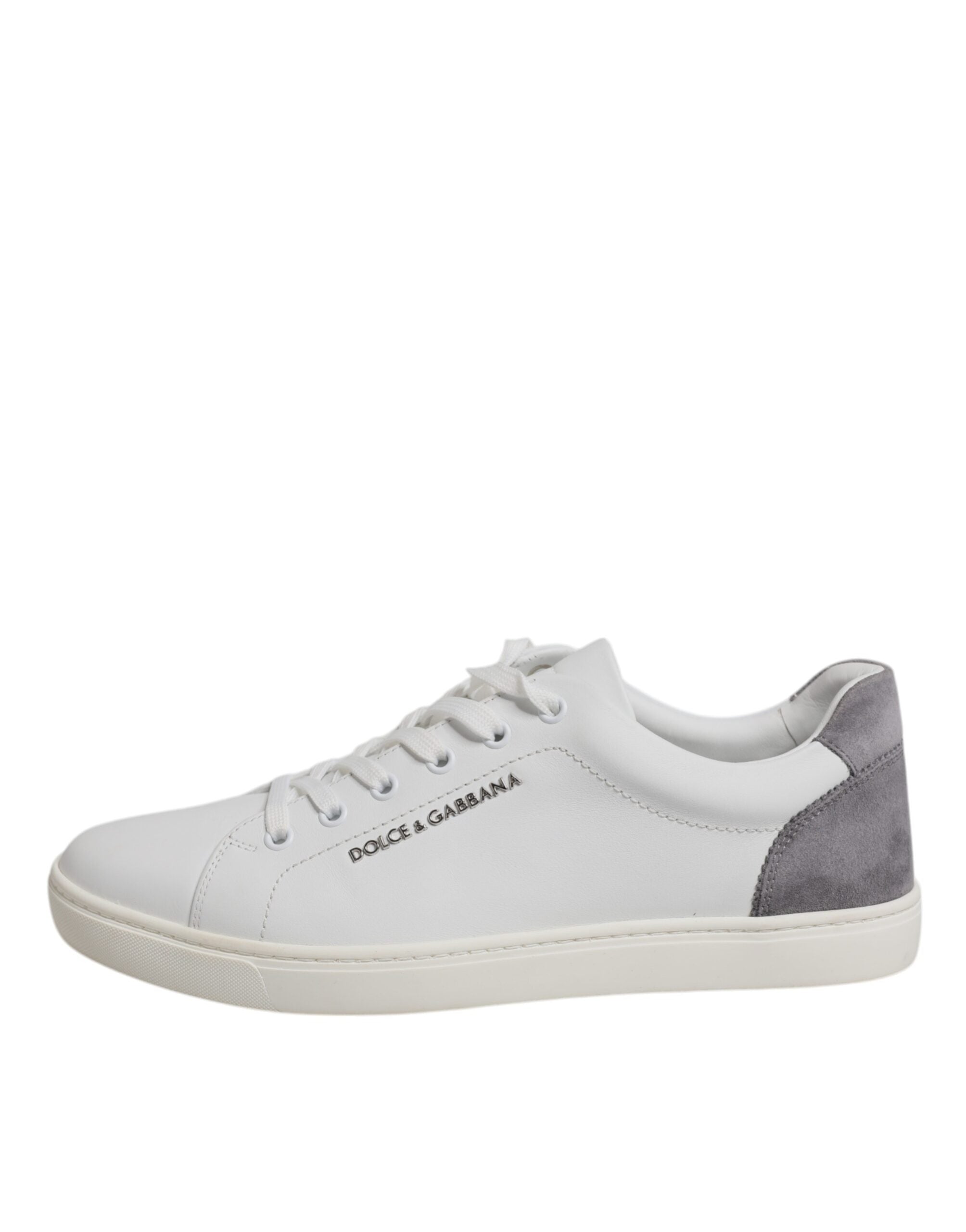 Dolce & Gabbana White Suede Leather Low Top Sneakers Men's Shoes