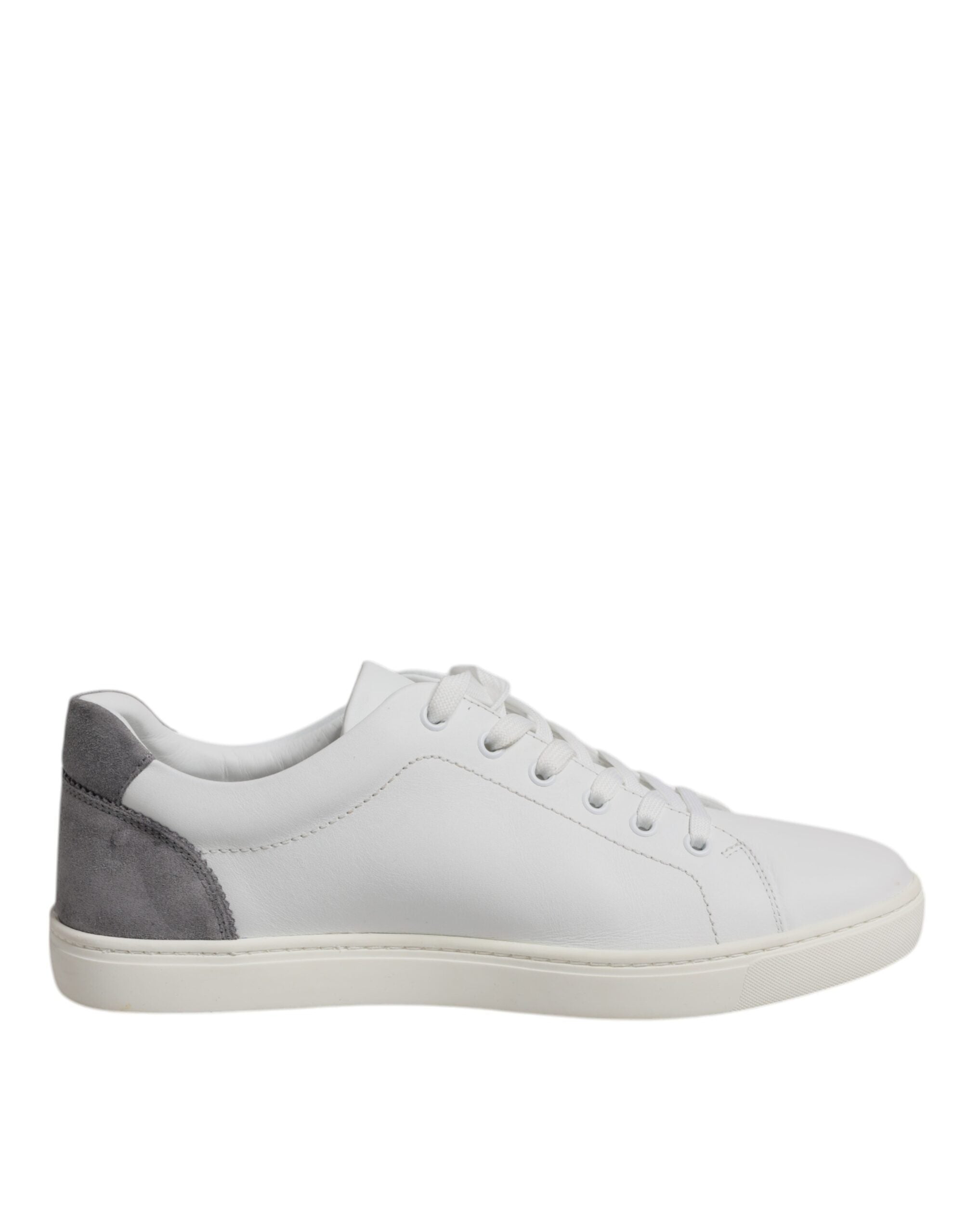 Dolce & Gabbana White Suede Leather Low Top Sneakers Men's Shoes