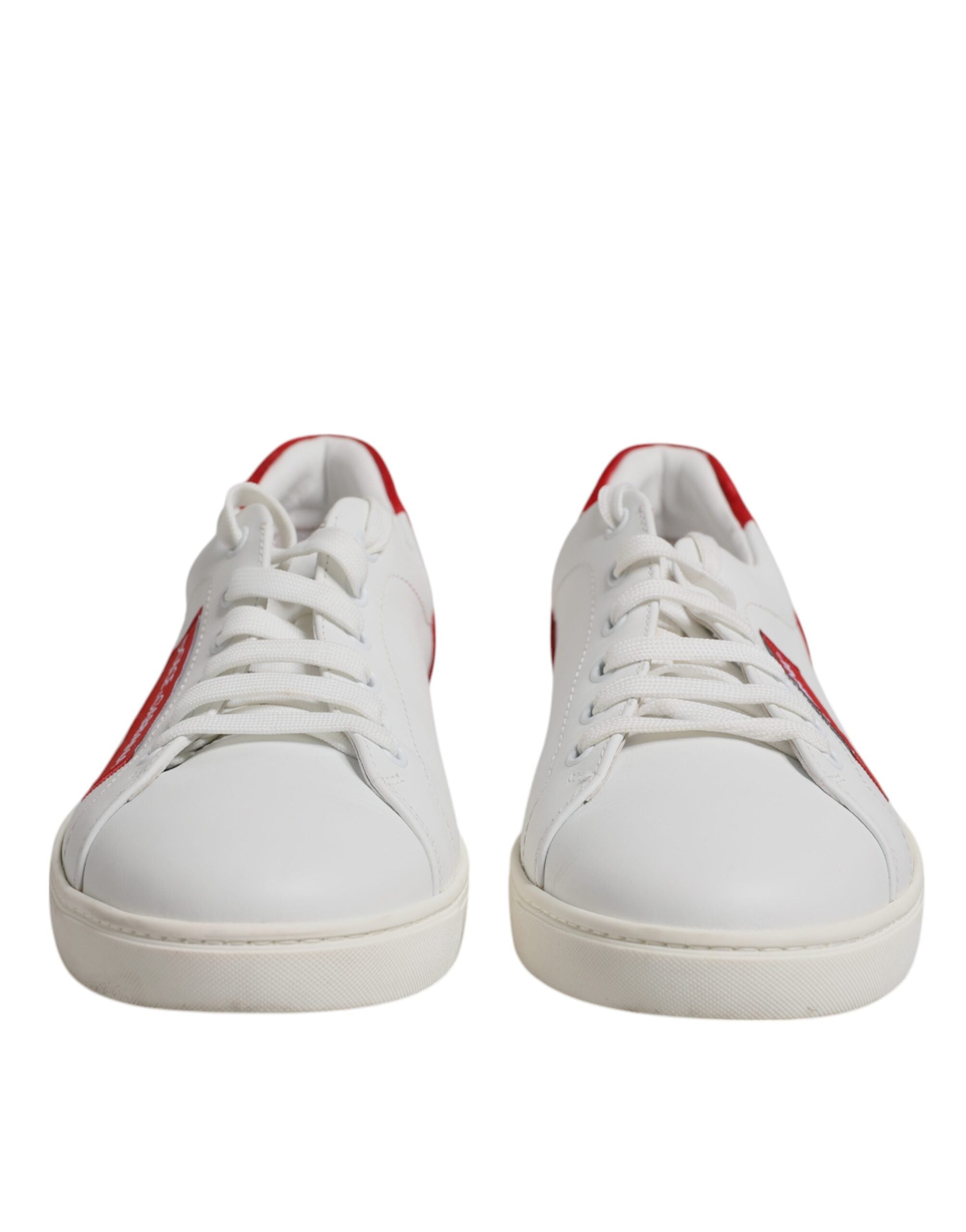 Dolce & Gabbana White Suede Leather Low Top Sneakers Men's Shoes (Pre-Owned)
