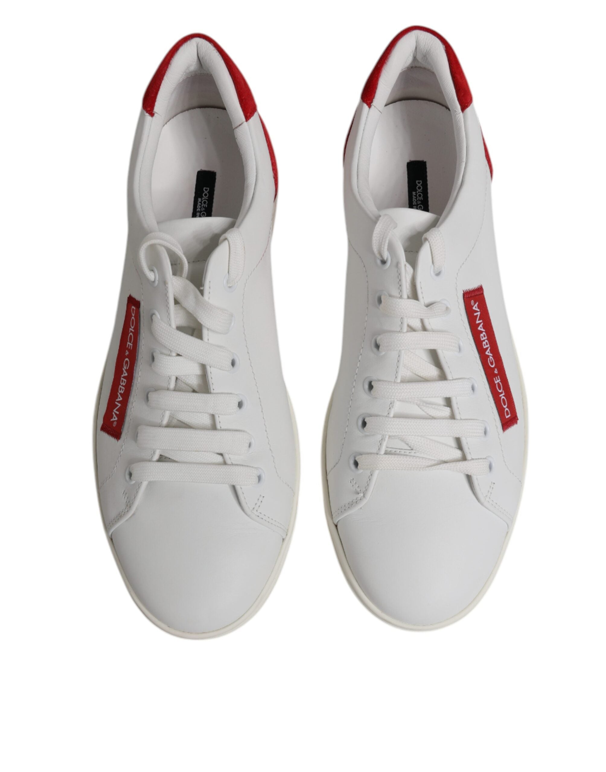 Dolce & Gabbana White Suede Leather Low Top Sneakers Men's Shoes (Pre-Owned)