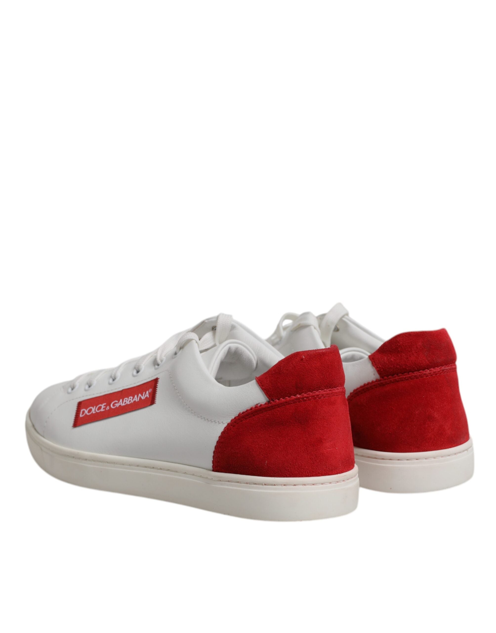 Dolce & Gabbana White Suede Leather Low Top Sneakers Men's Shoes (Pre-Owned)