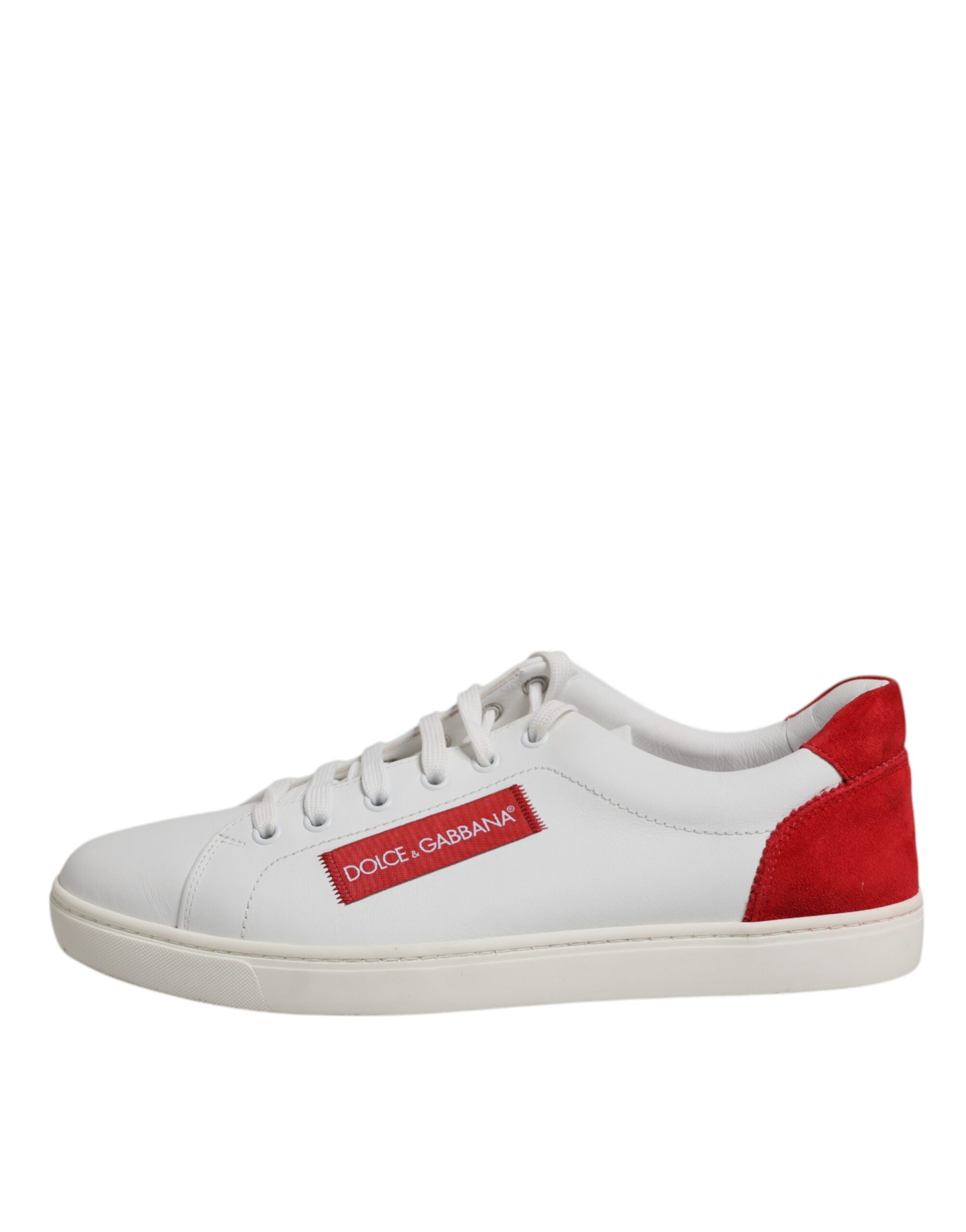 Dolce & Gabbana White Suede Leather Low Top Sneakers Men's Shoes (Pre-Owned)