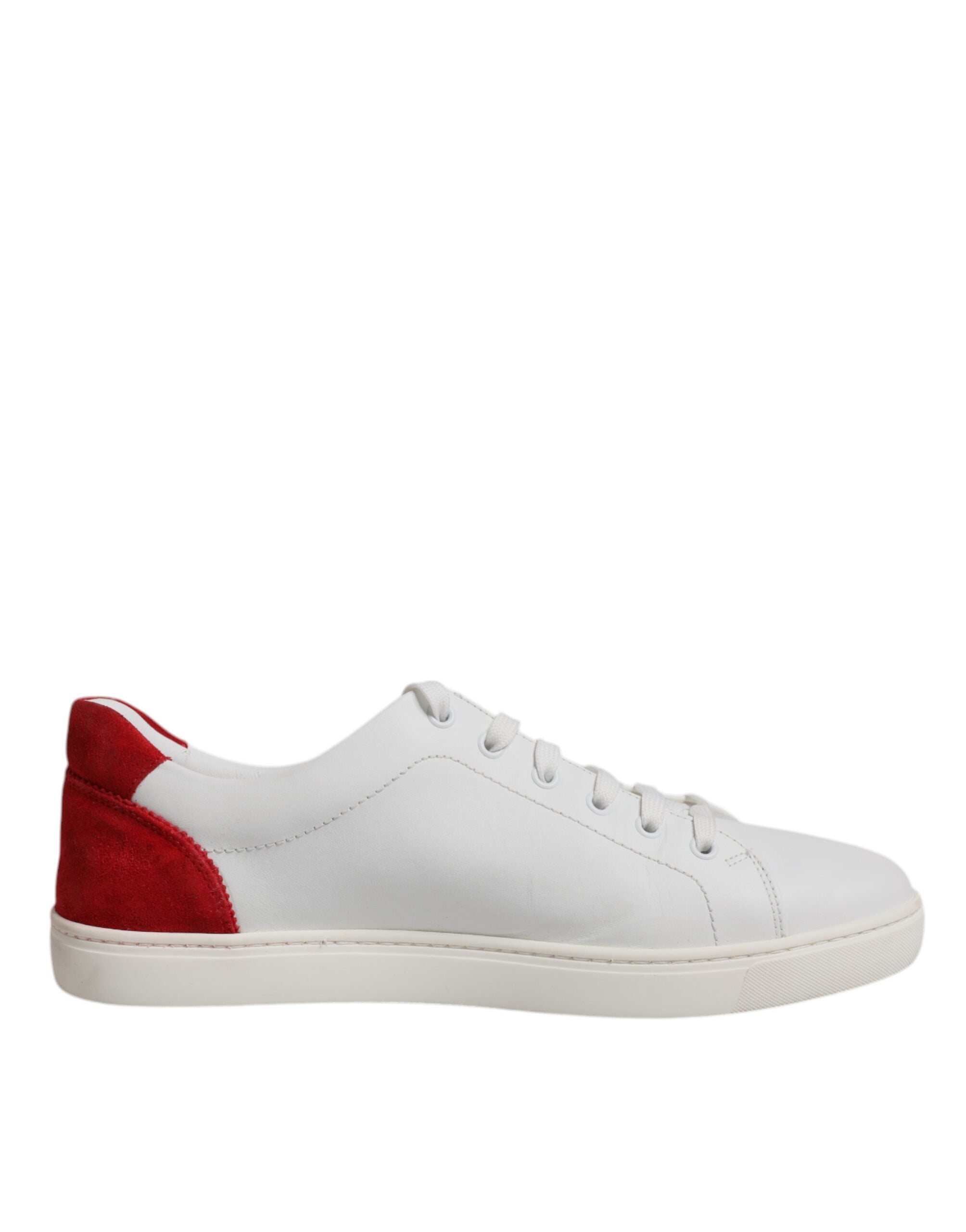 Dolce & Gabbana White Suede Leather Low Top Sneakers Men's Shoes (Pre-Owned)