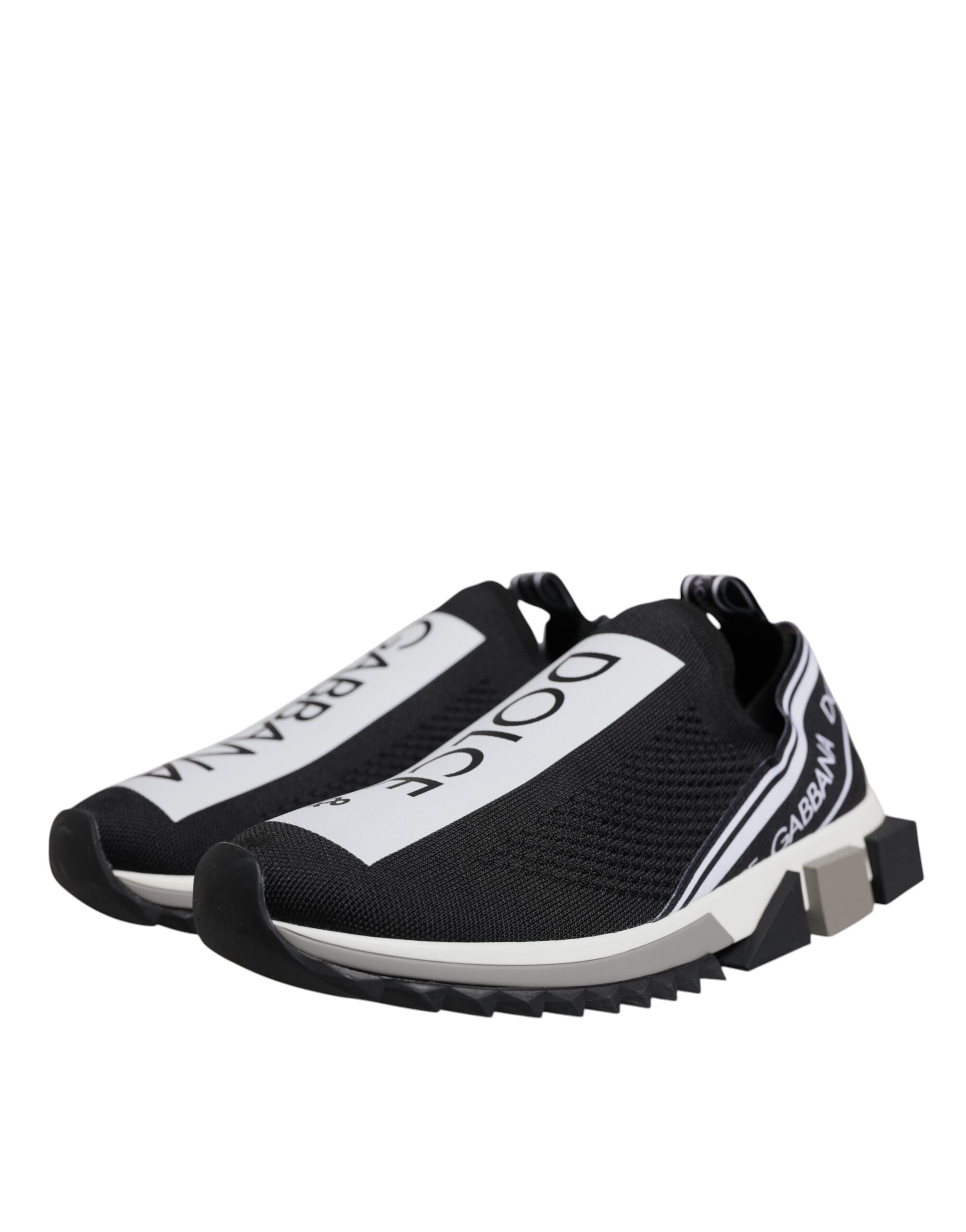 Dolce & Gabbana Black White Slip On Sorrento Sneakers Men's Shoes