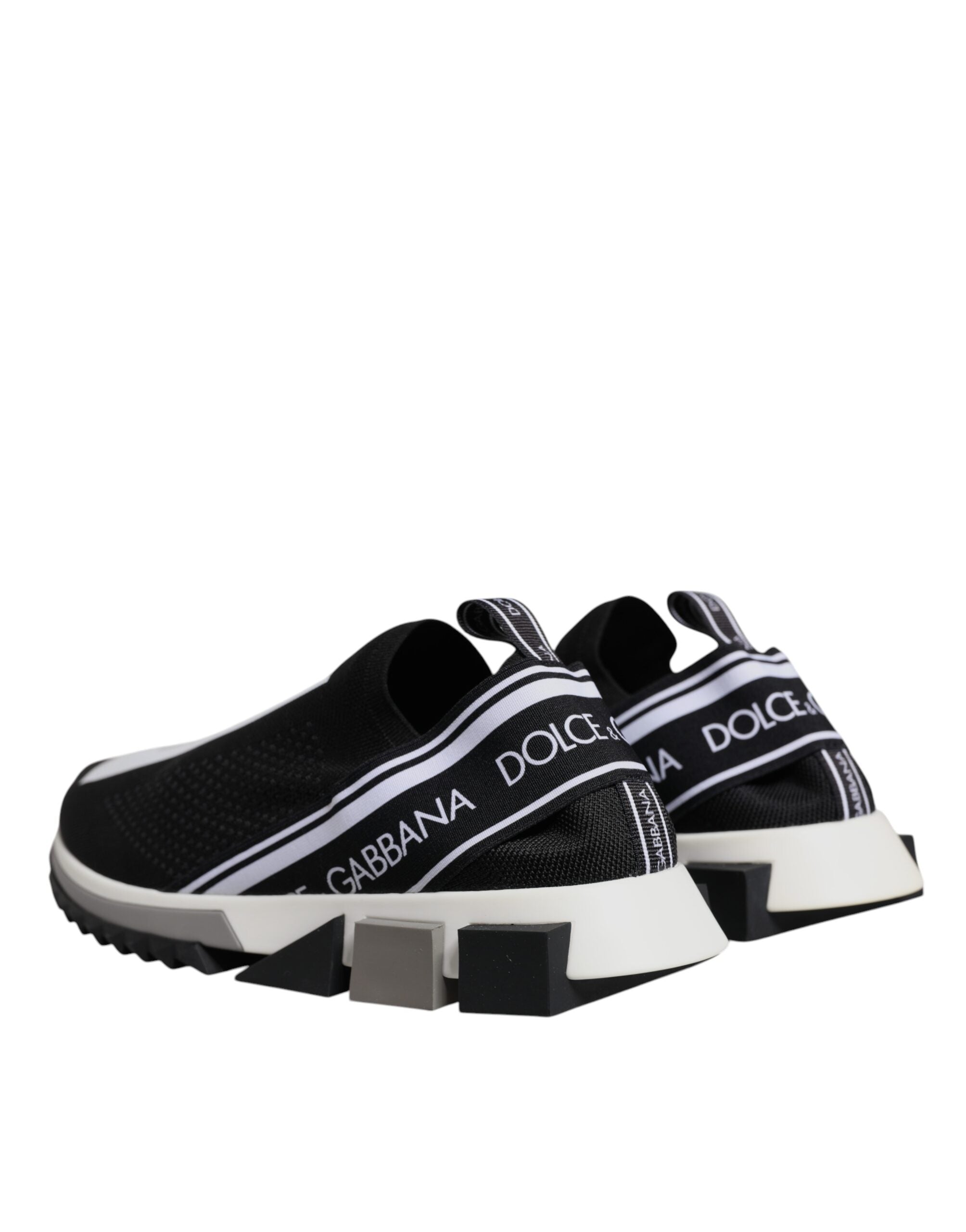 Dolce & Gabbana Black White Slip On Sorrento Sneakers Men's Shoes