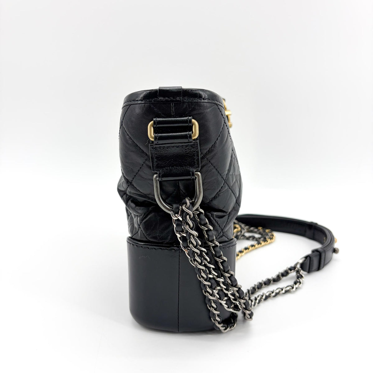 Chanel Gabrielle Hobo Quilted Aged Calfskin Black Leather Shoulder Bag Bag (Pre-Owned)